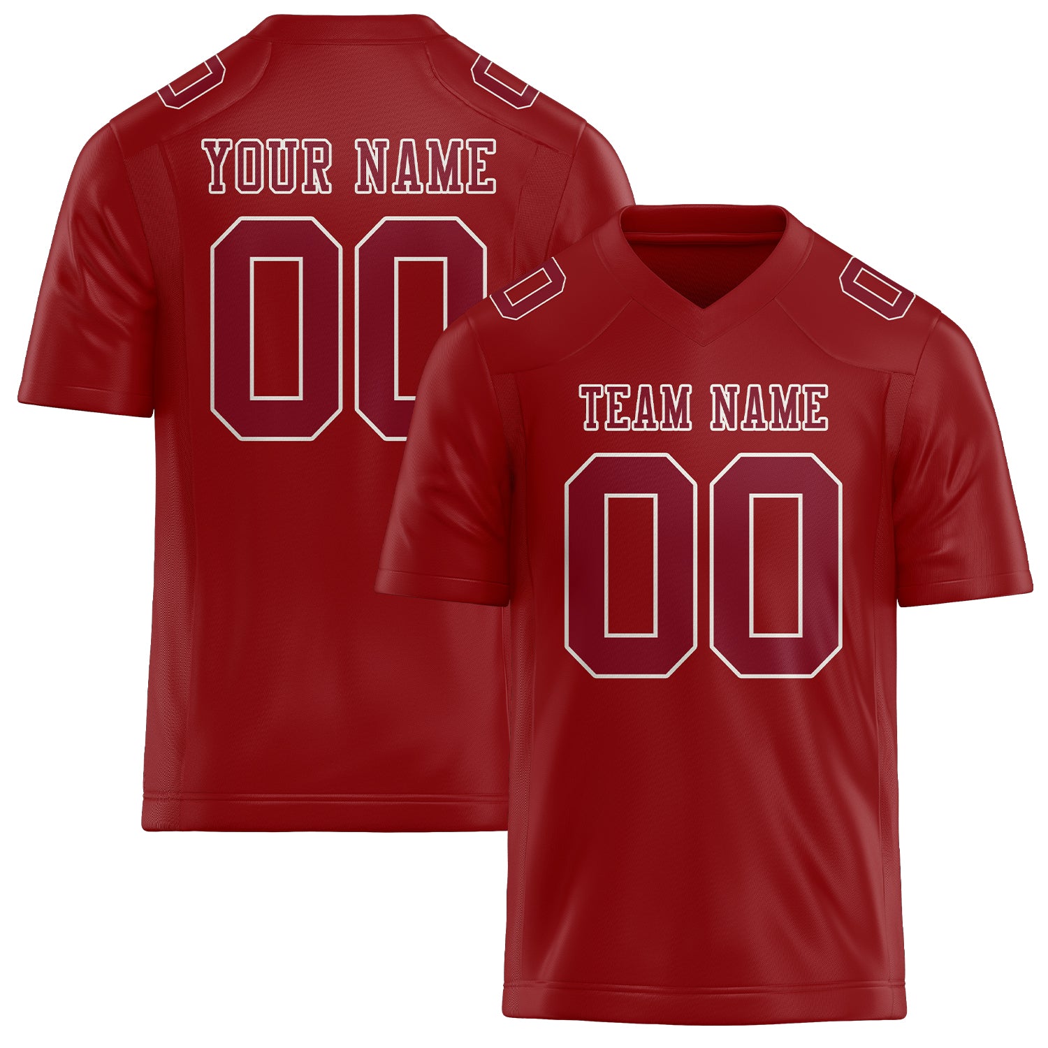 Custom Red Crimson Red Football Jersey