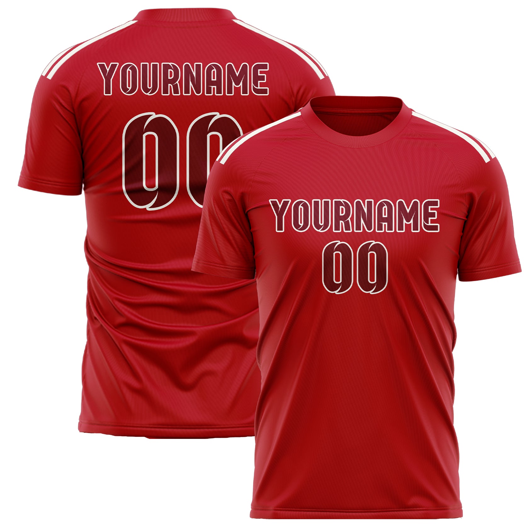Custom Red Crimson Red Soccer Jersey