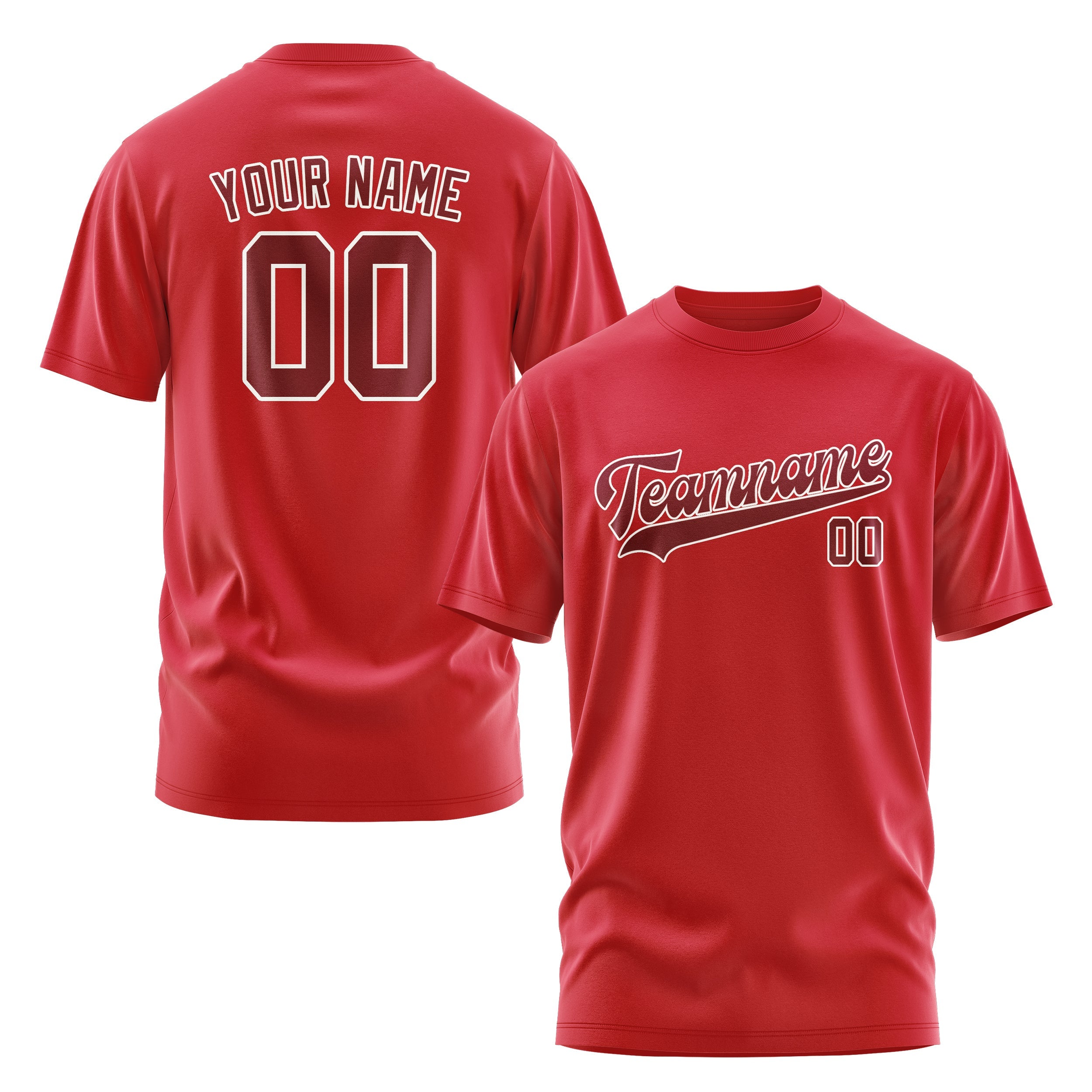 Custom Red Crimson Red T-Shirt