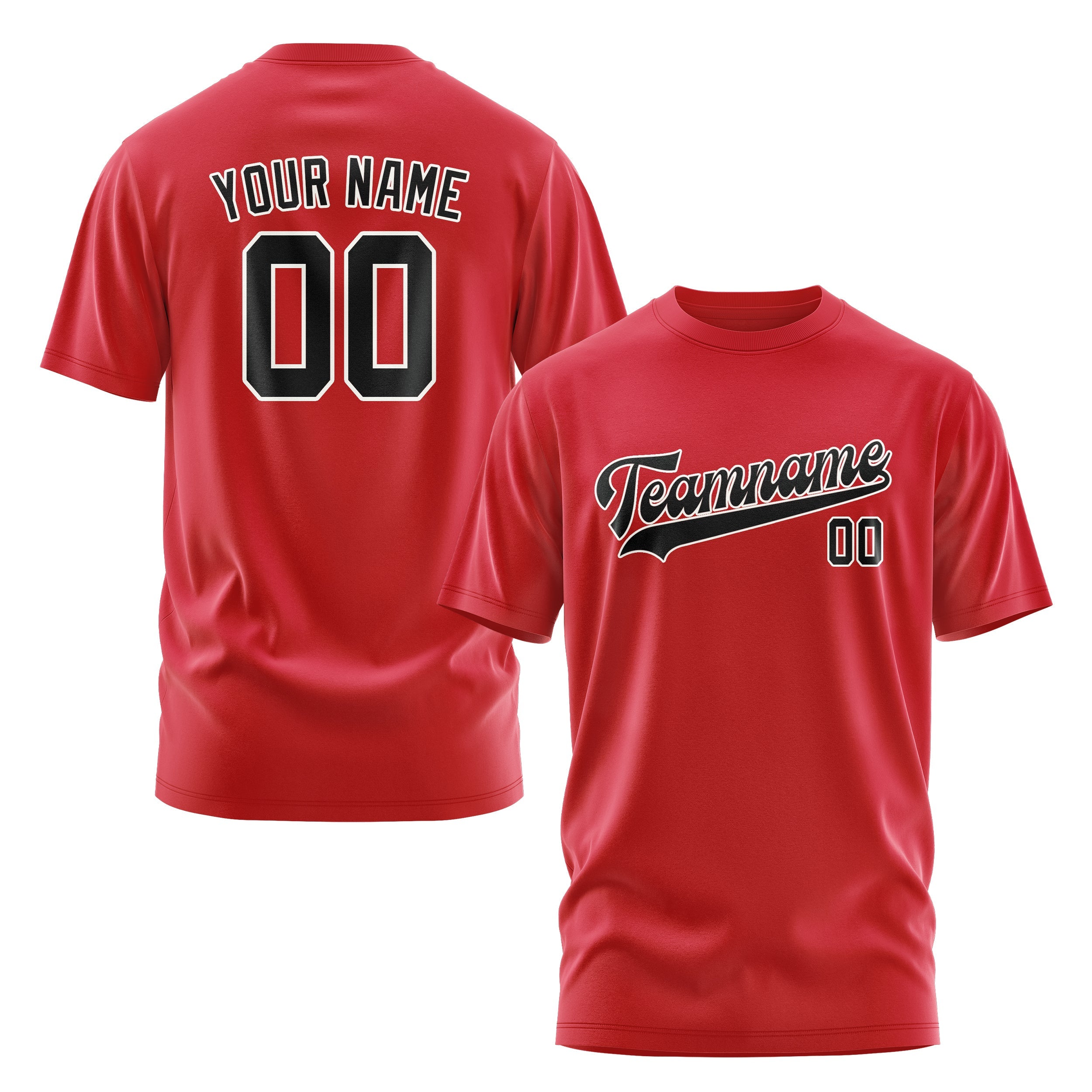 Custom Red Black T-Shirt