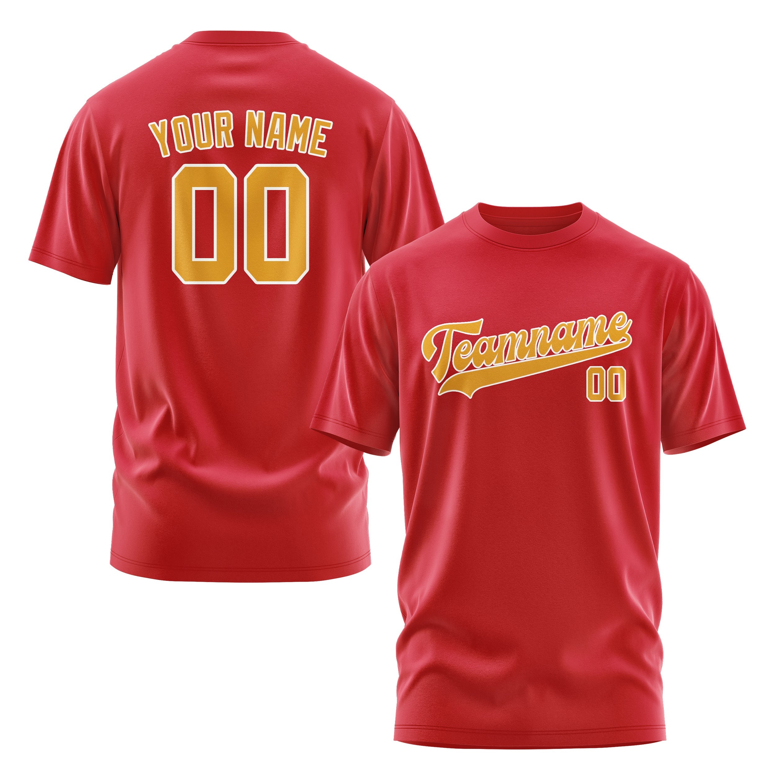 Custom Red Yellow T-Shirt