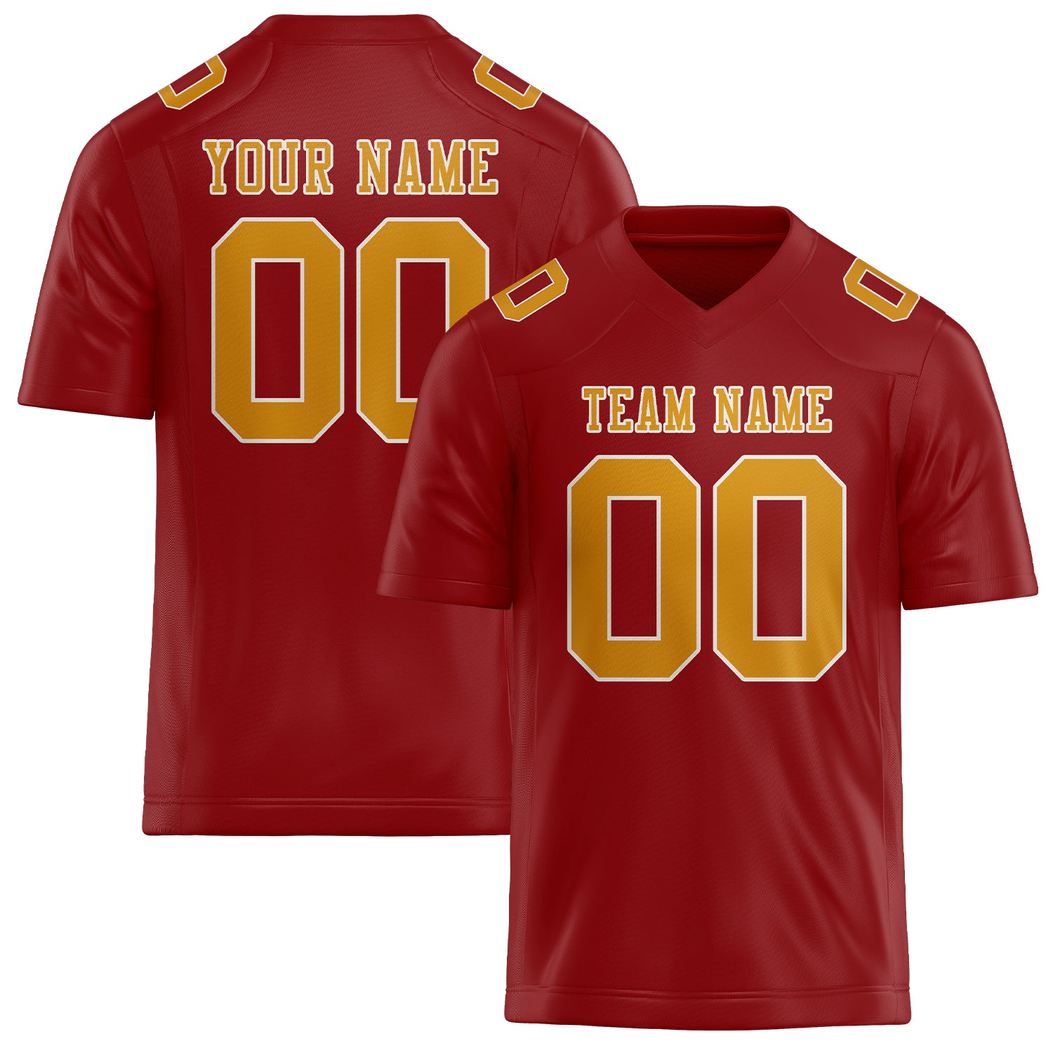 Custom Red Yellow Football Jersey