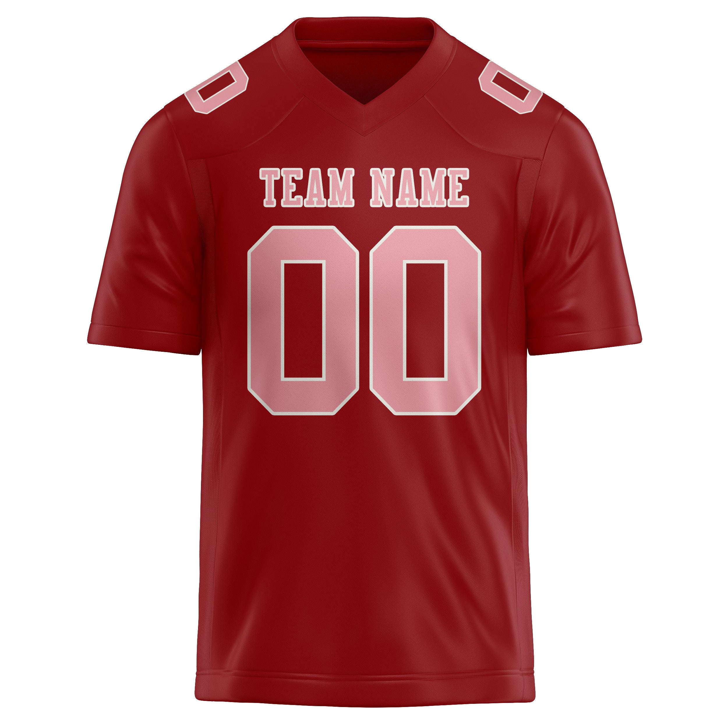 Custom Red Light Pink Football Jersey