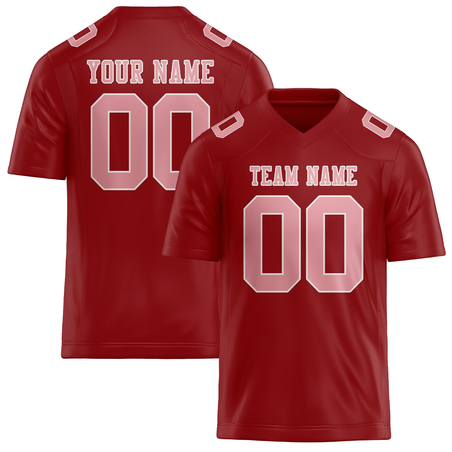 Custom Red Light Pink Football Jersey