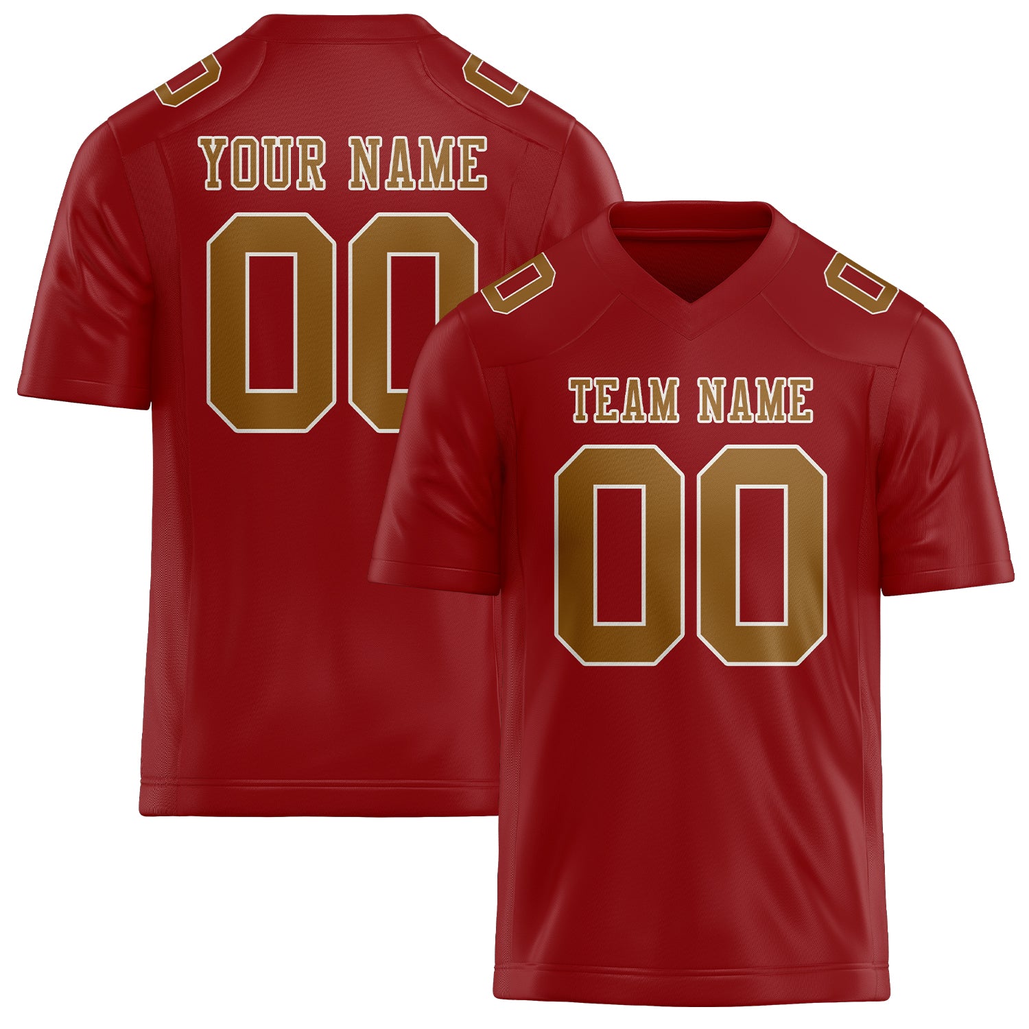 Custom Red Khaki Football Jersey