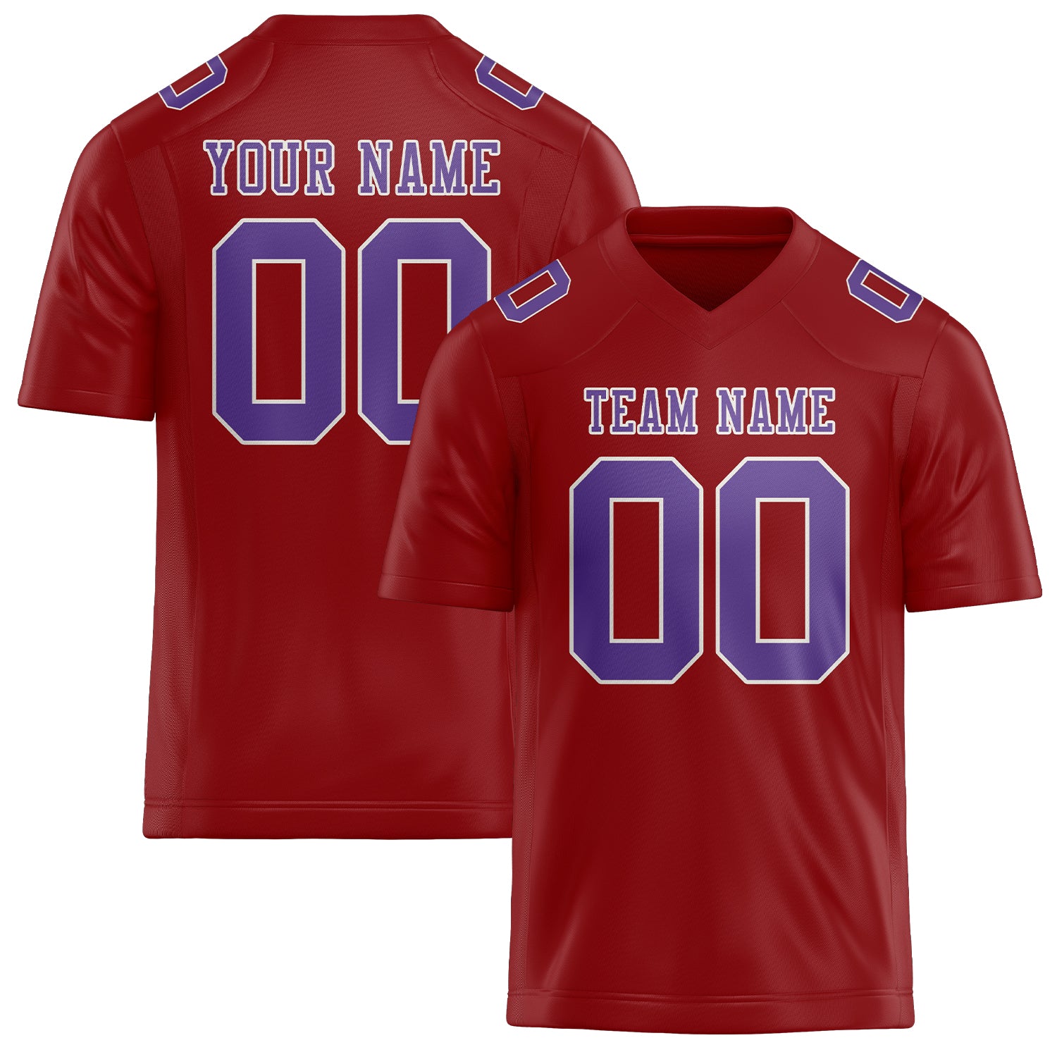 Custom Red Light Purple Football Jersey