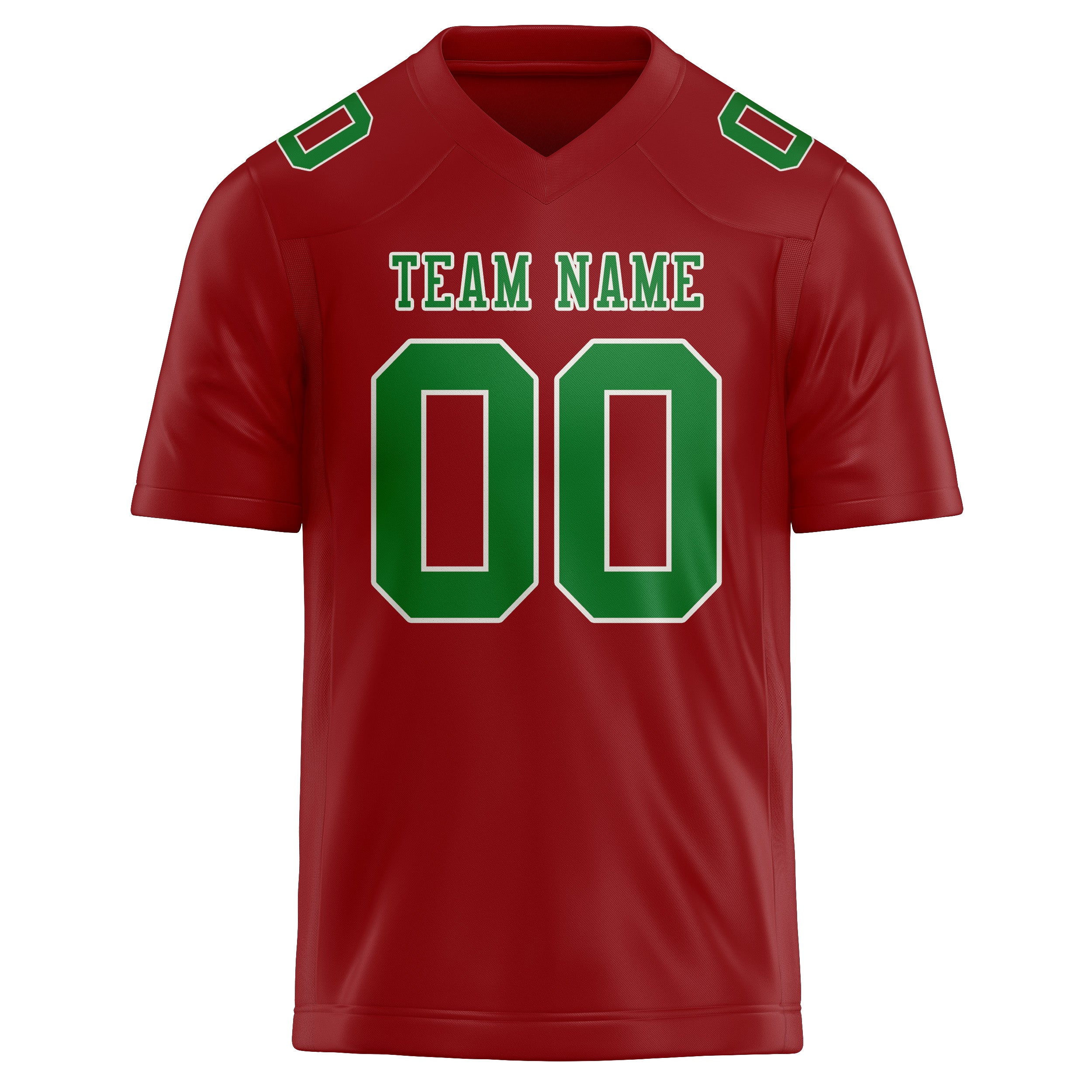 Custom Red Emerald Green Football Jersey