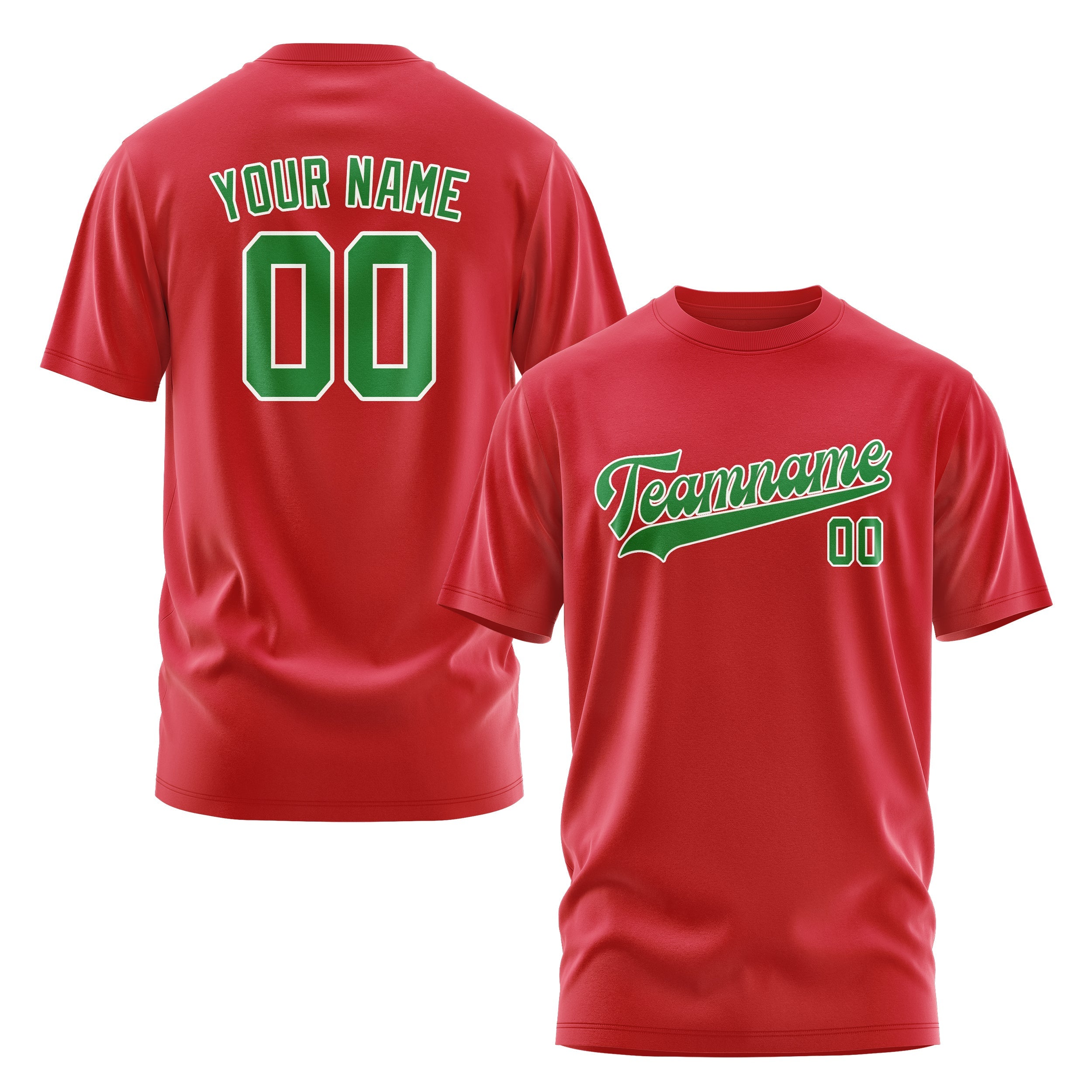 Custom Red Emerald Green T-Shirt