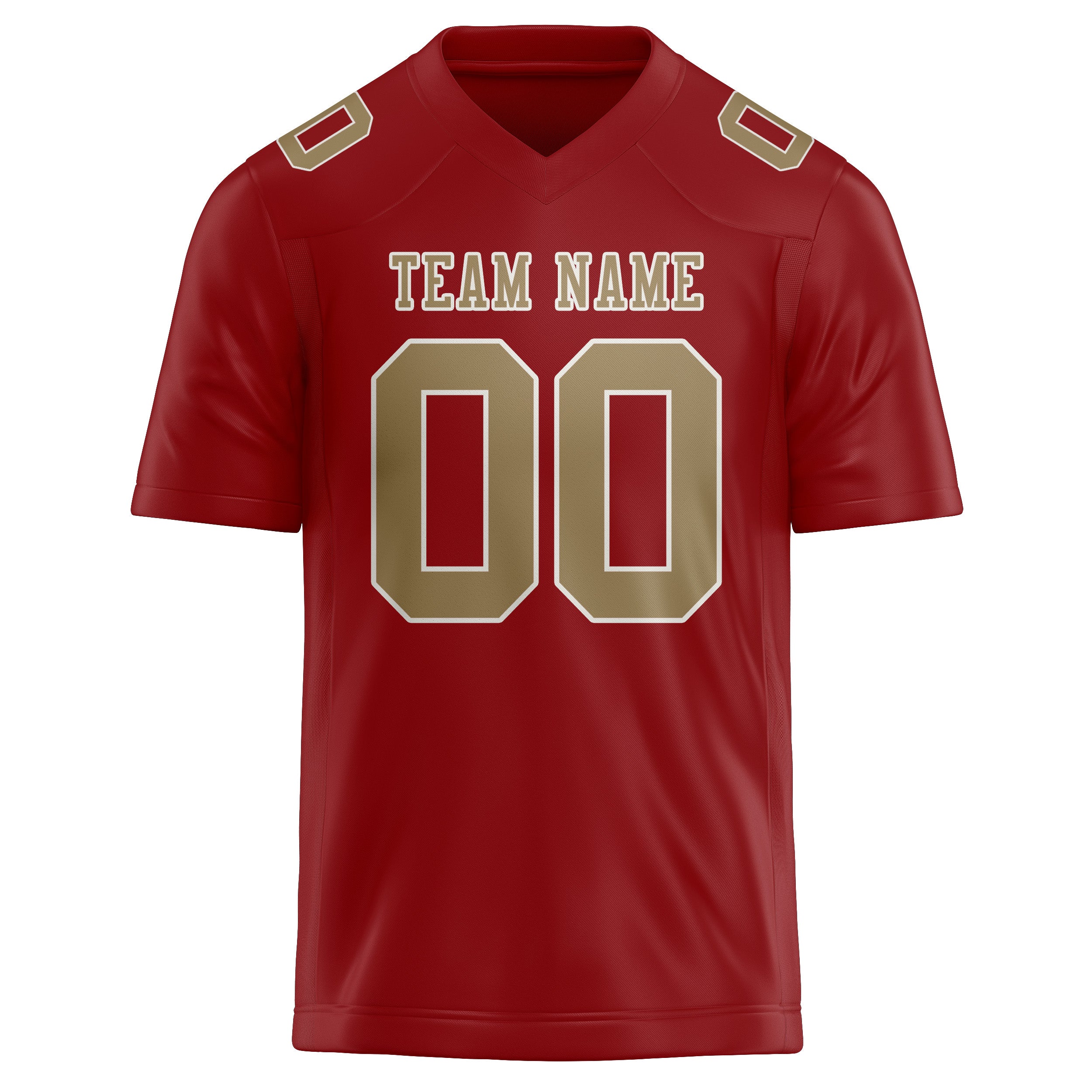 Custom Red Light Khaki Football Jersey