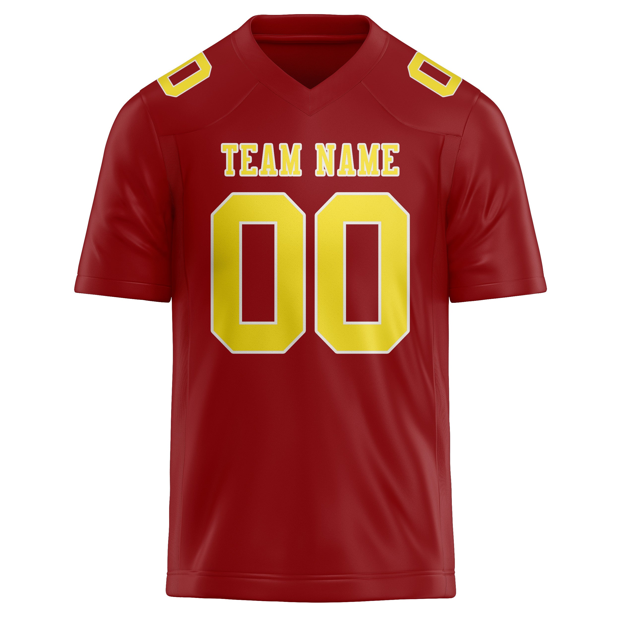 Custom Red Light Yellow Football Jersey