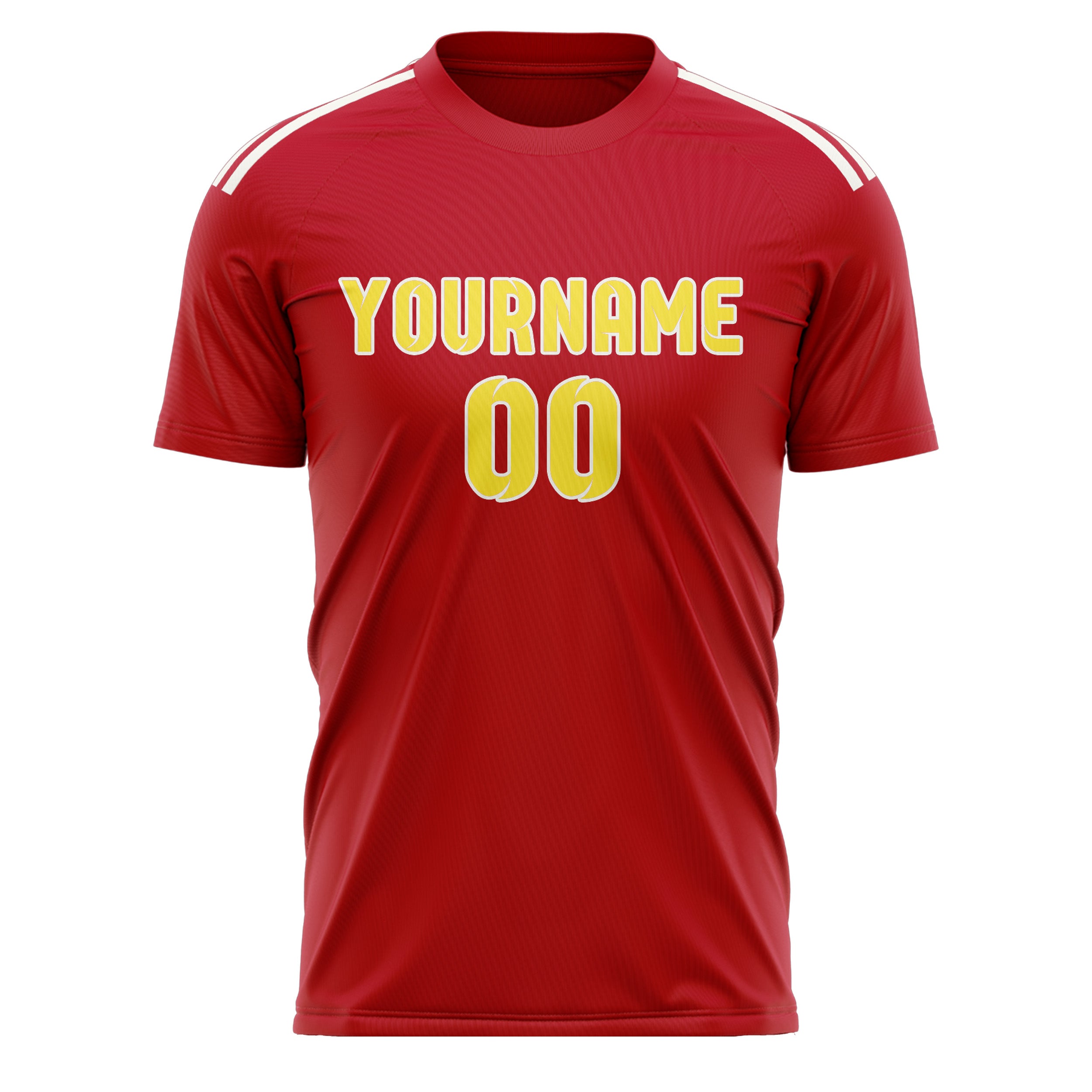 Custom Red Light Yellow Soccer Jersey