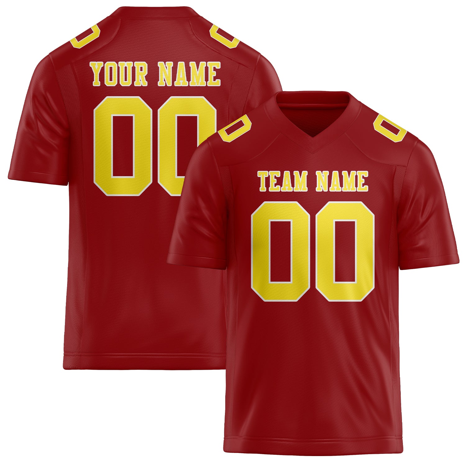 Custom Red Light Yellow Football Jersey