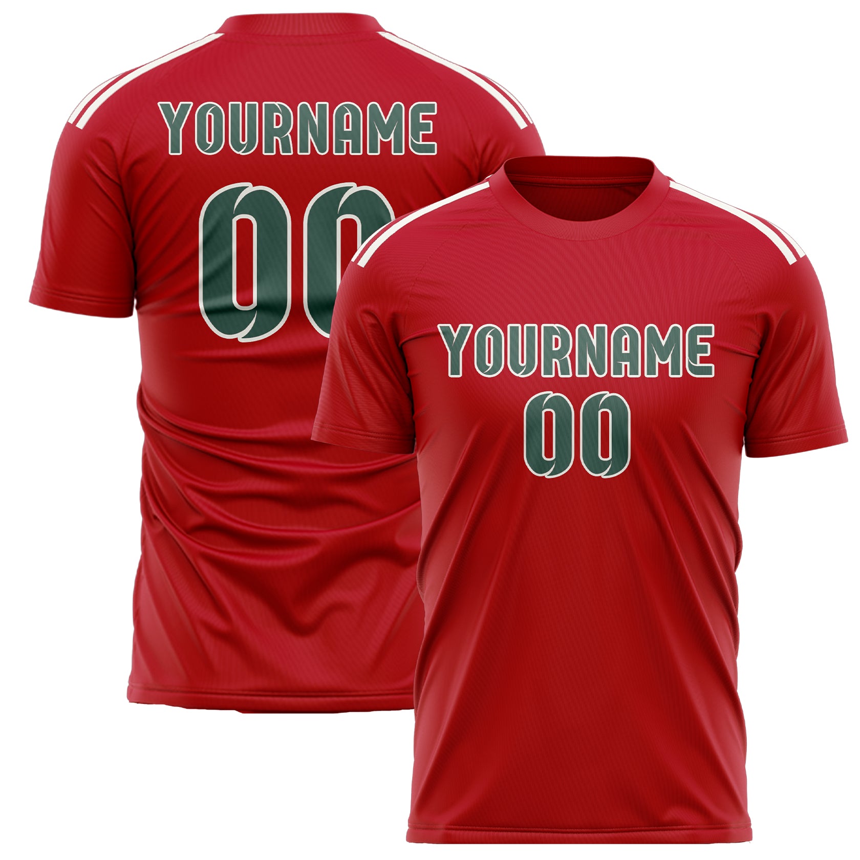 Custom Red Blue Green Soccer Jersey
