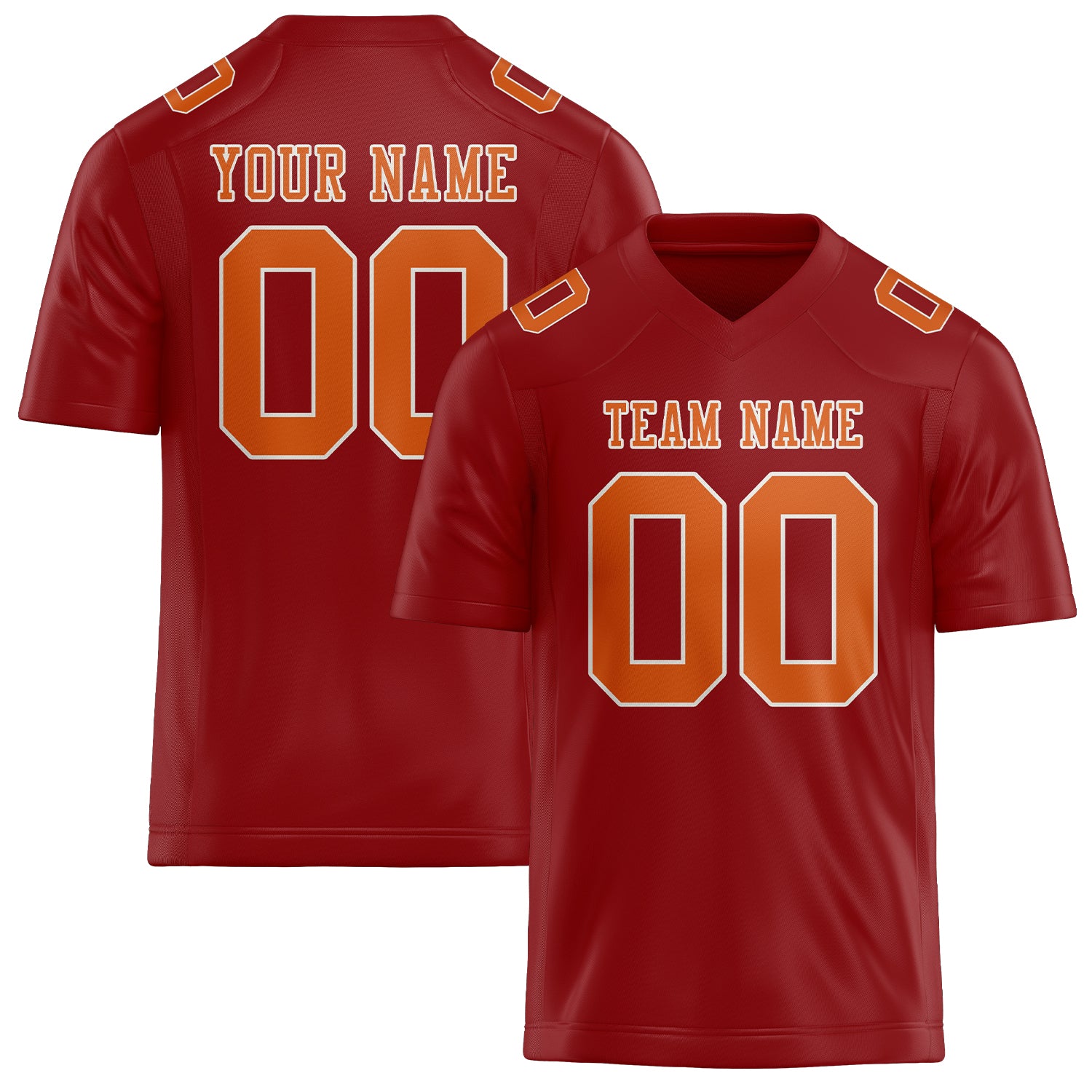 Custom Red Orange Football Jersey