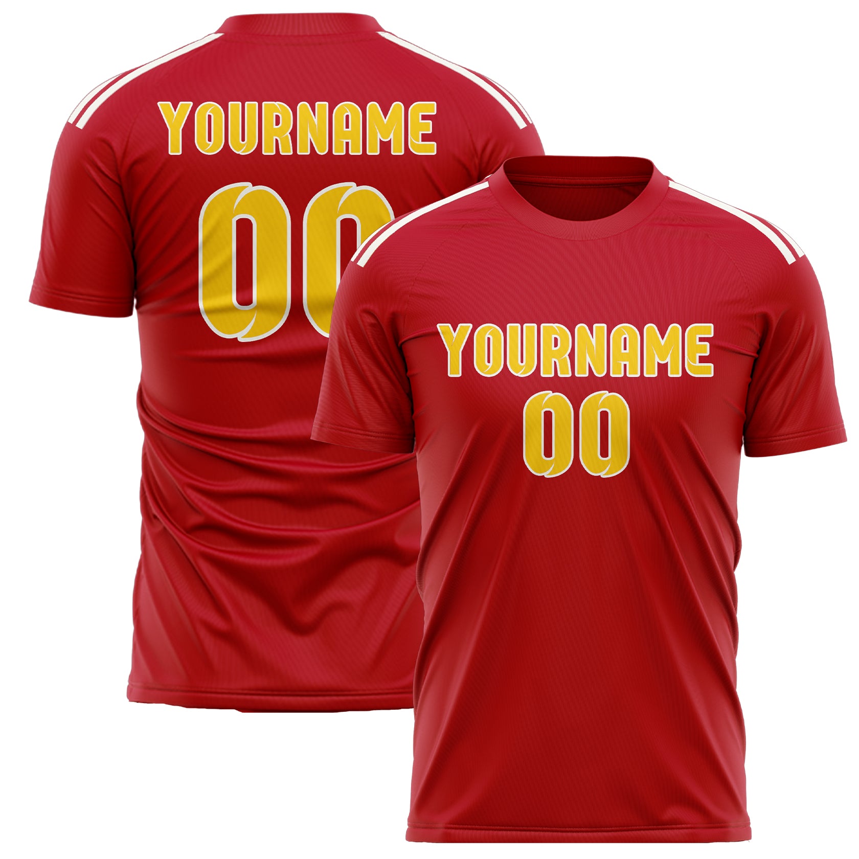 Custom Red Gold Soccer Jersey