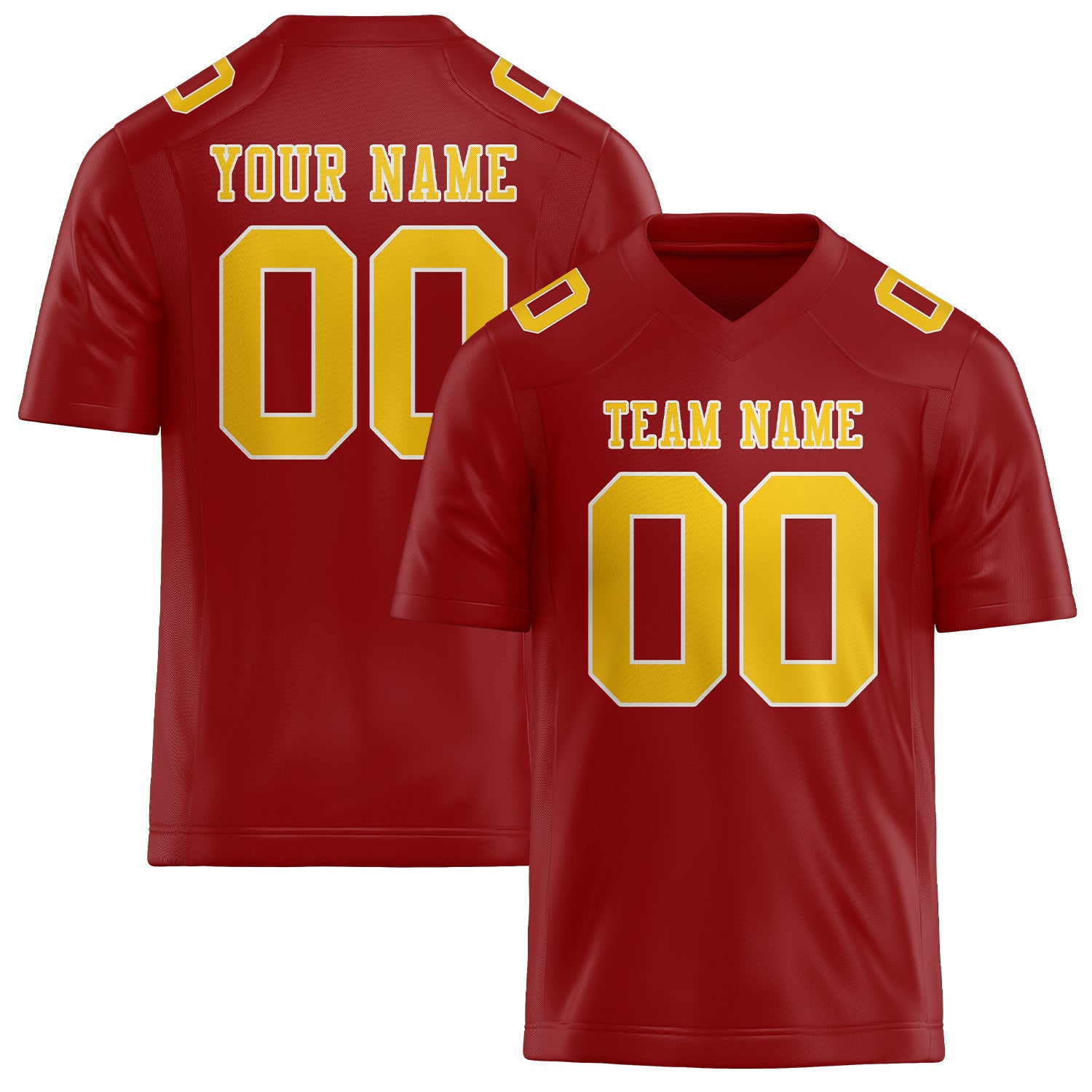 Custom Red Gold Football Jersey