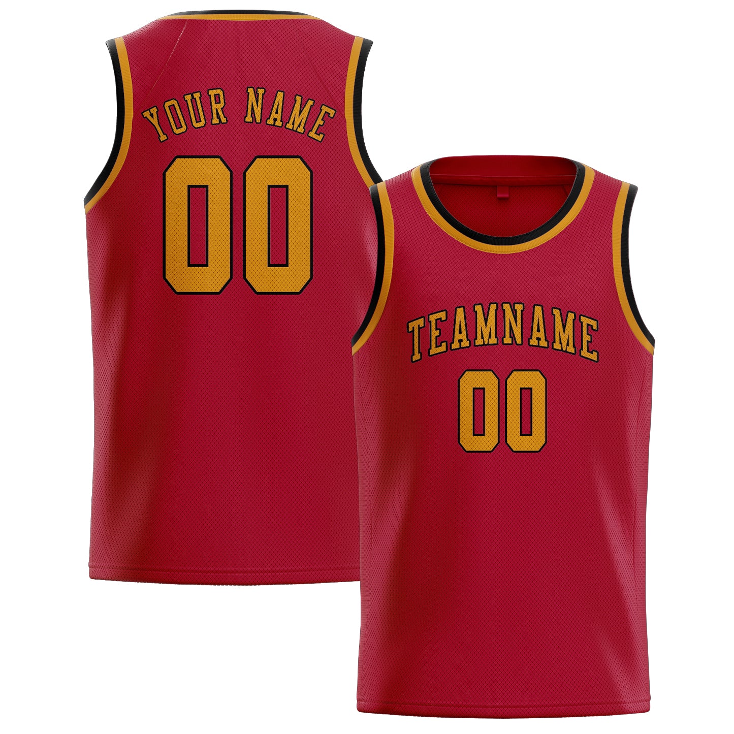 Custom Red Yellow Basketball Jersey