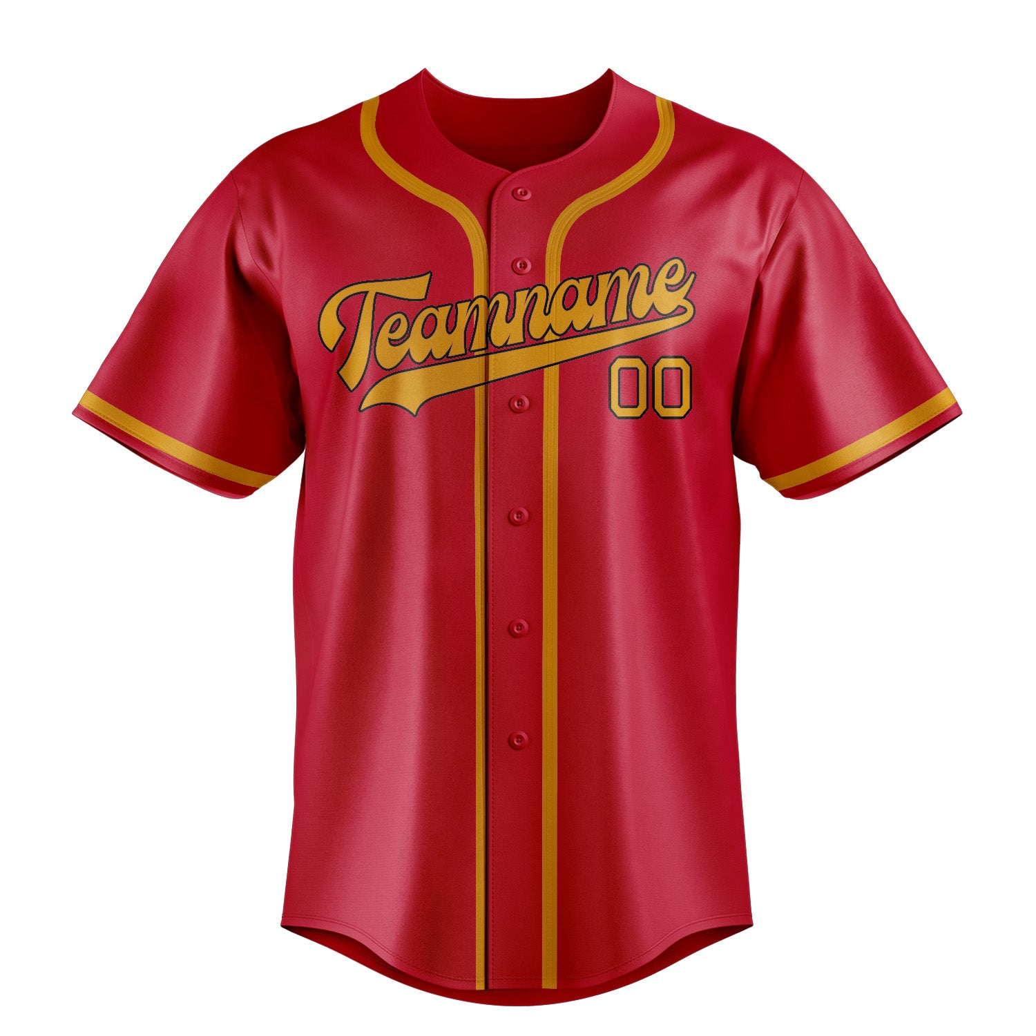 Custom Red Yellow Baseball Jersey