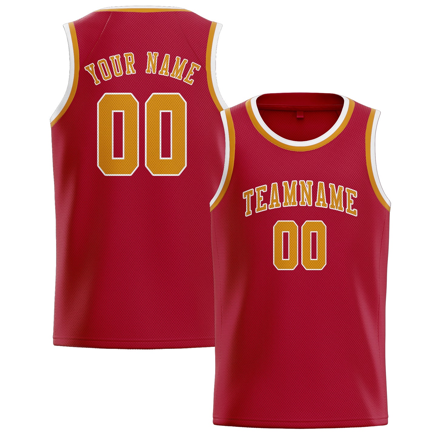 Custom Red Yellow Basketball Jersey