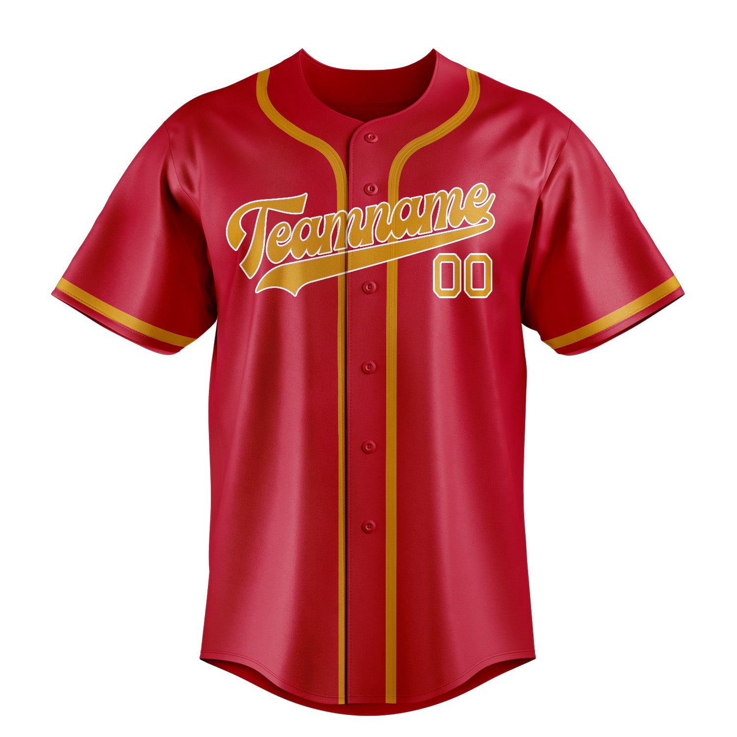 Custom Red Yellow Baseball Jersey