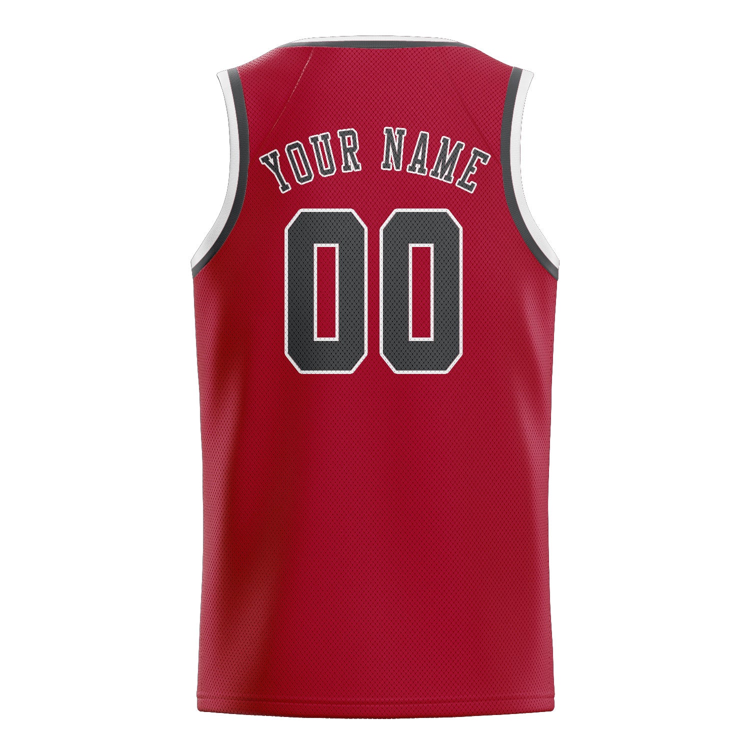 Custom Red Dark Grey Basketball Jersey