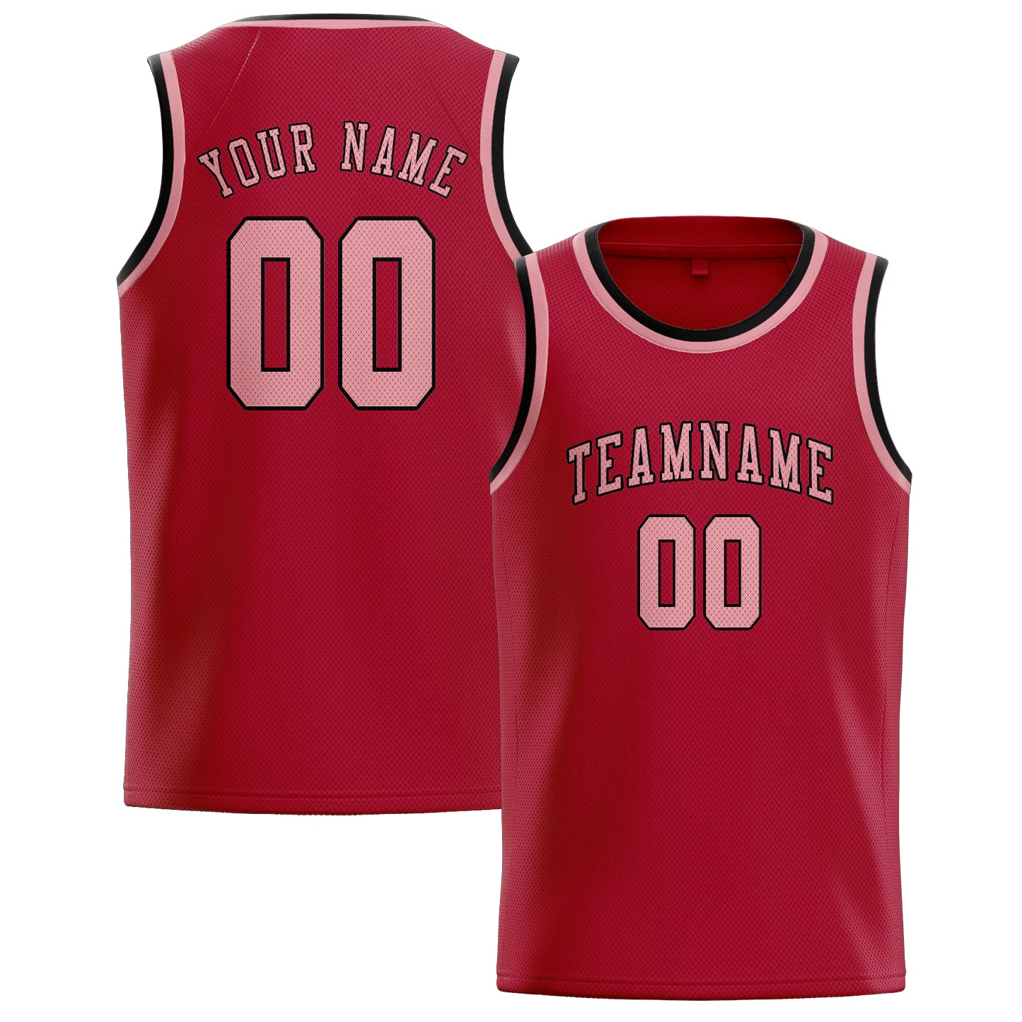 Custom Red Light Pink Basketball Jersey