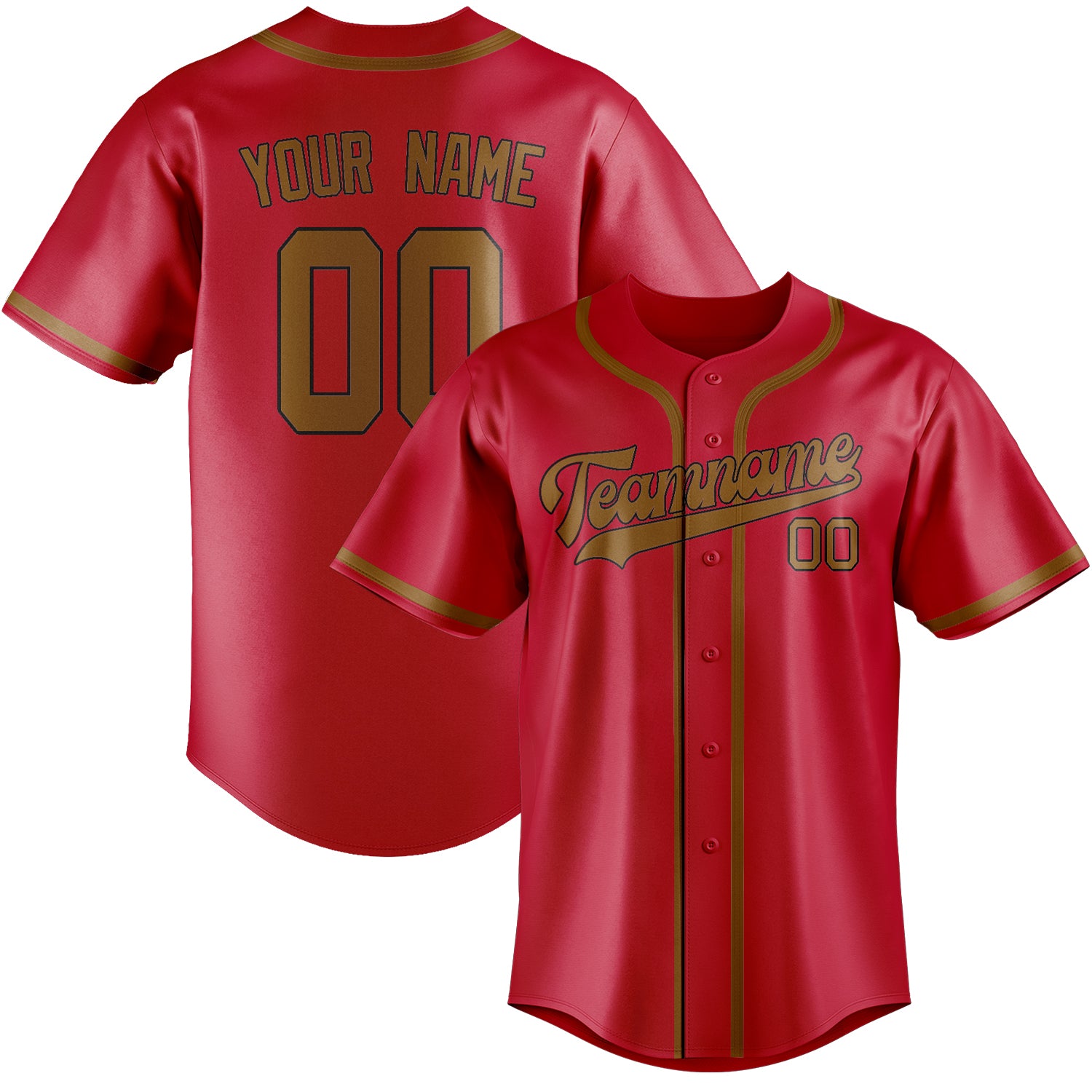 Custom Red Khaki Baseball Jersey