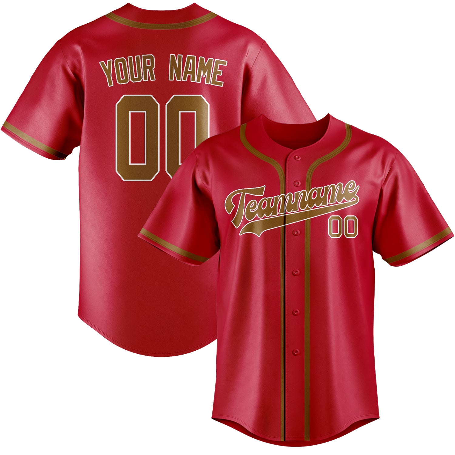 Custom Red Khaki Baseball Jersey