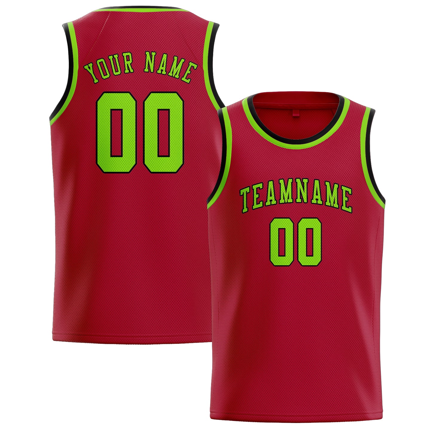 Custom Red Emerald Green Basketball Jersey
