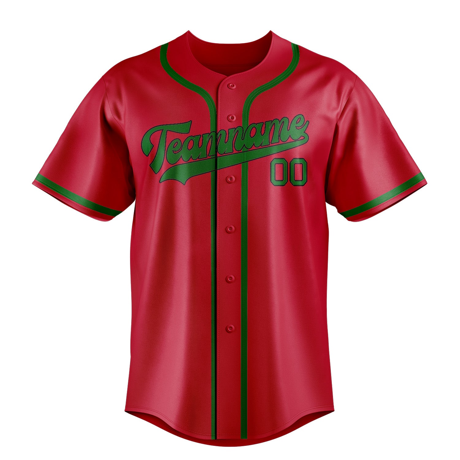 Custom Red Emerald Green Baseball Jersey