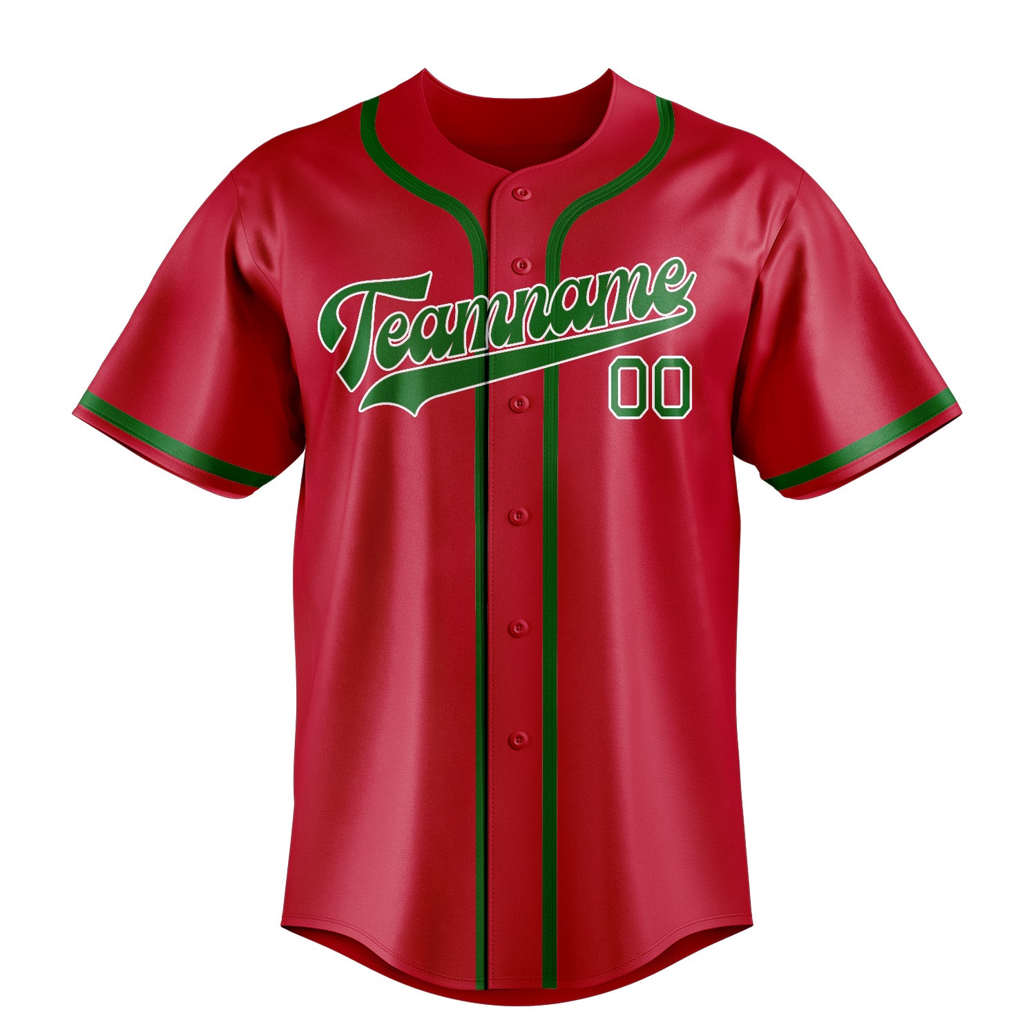 Custom Red Emerald Green Baseball Jersey