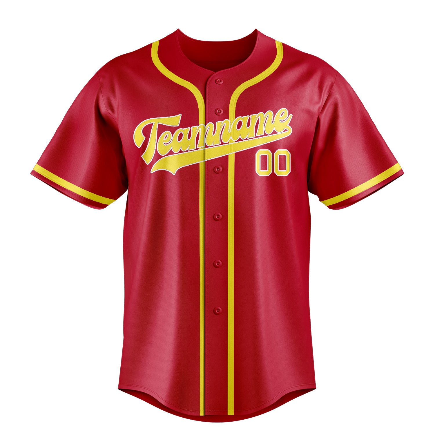 Custom Red Light Yellow Baseball Jersey