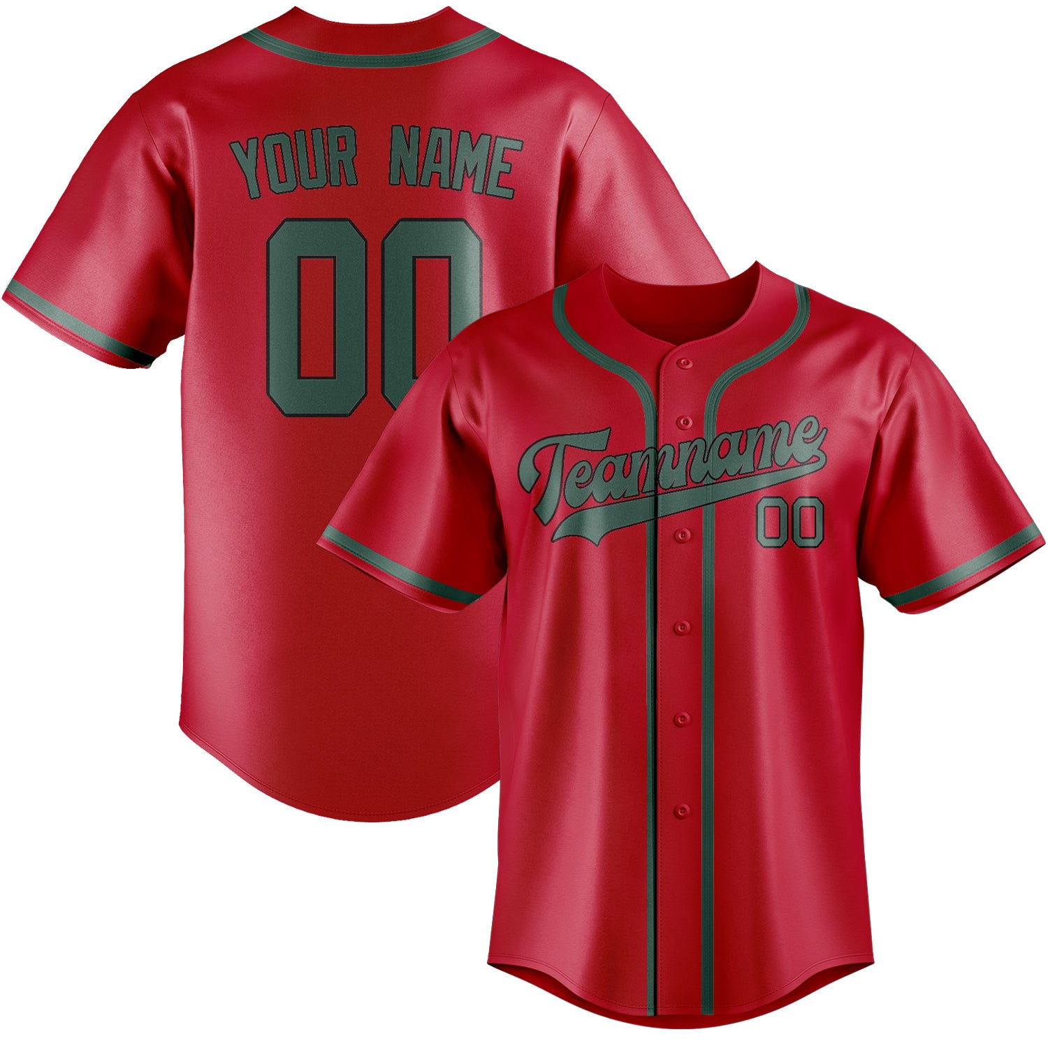 Custom Red Blue Green Baseball Jersey