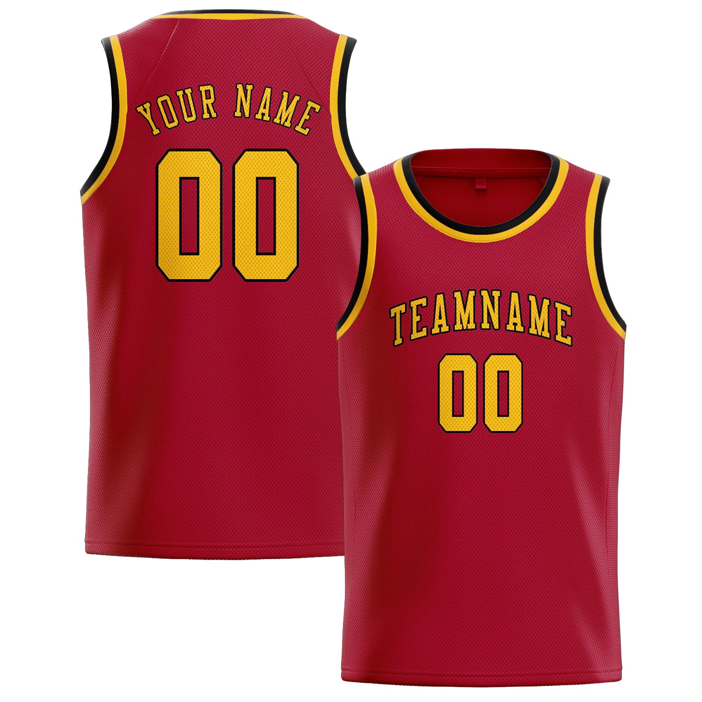 Custom Red Gold Basketball Jersey
