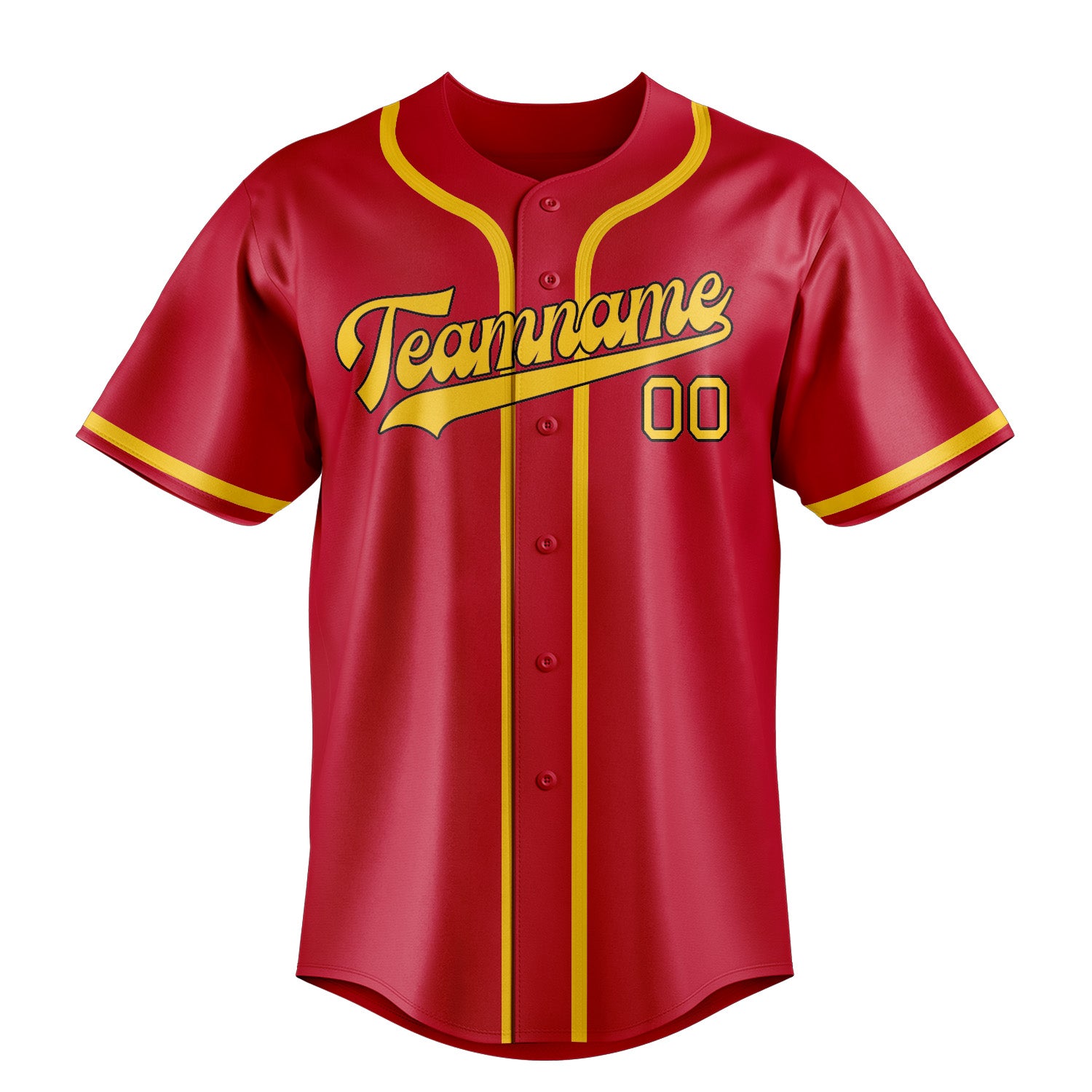 Custom Red Gold Baseball Jersey