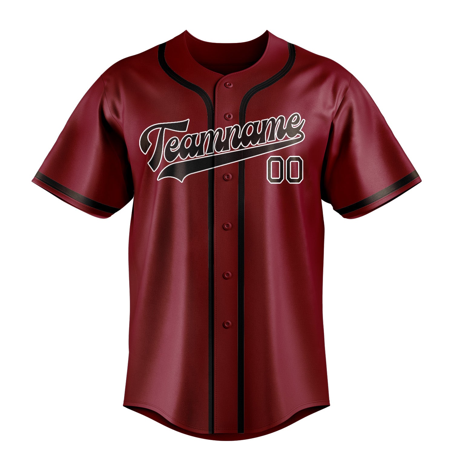 Custom Crimson Red Brown Baseball Jersey