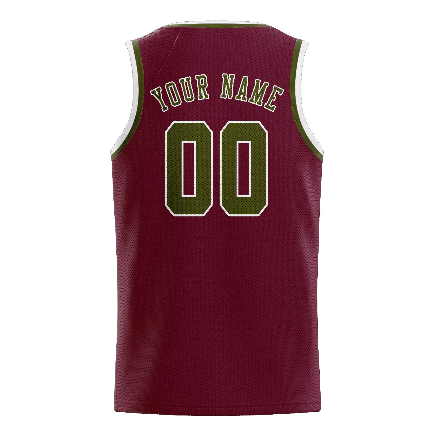 Custom Crimson Red Olive Basketball Jersey