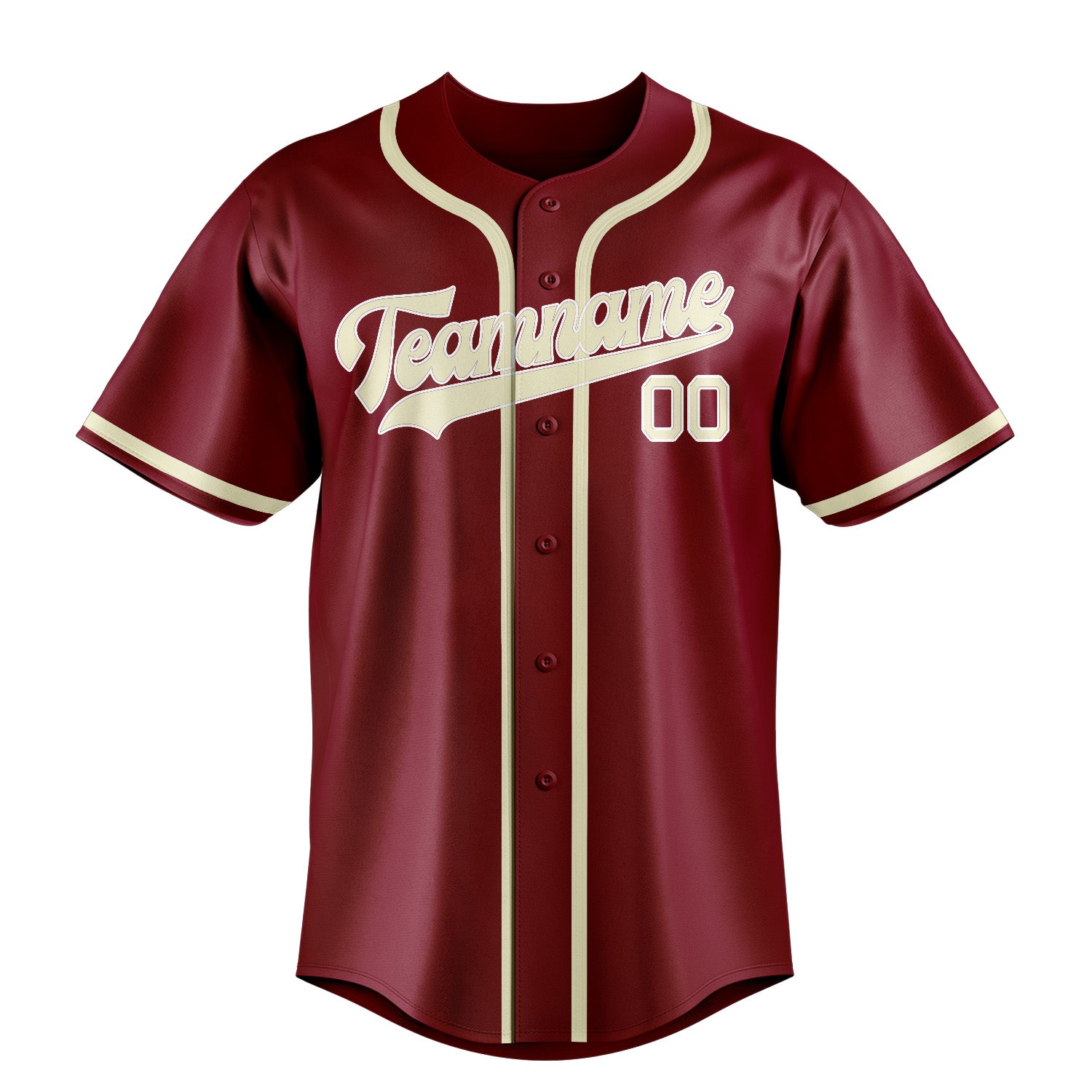 Custom Crimson Red Cream Baseball Jersey