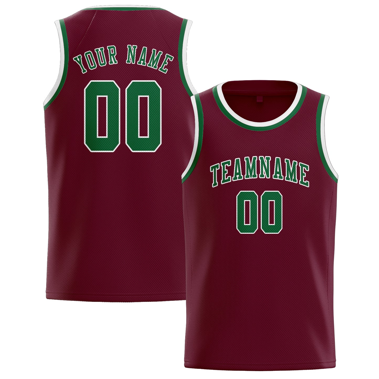 Custom Crimson Red Green Basketball Jersey