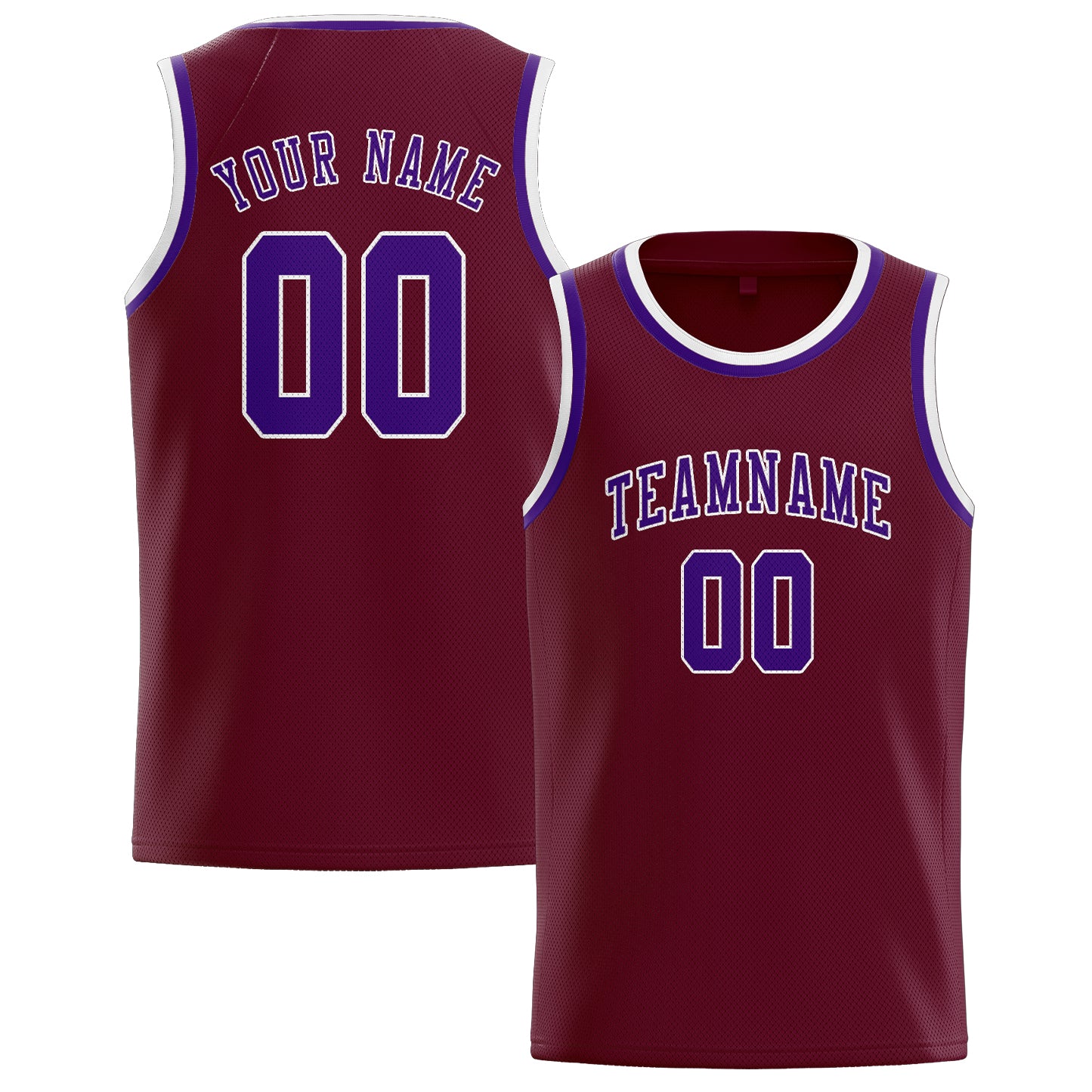 Custom Crimson Red Purple Basketball Jersey