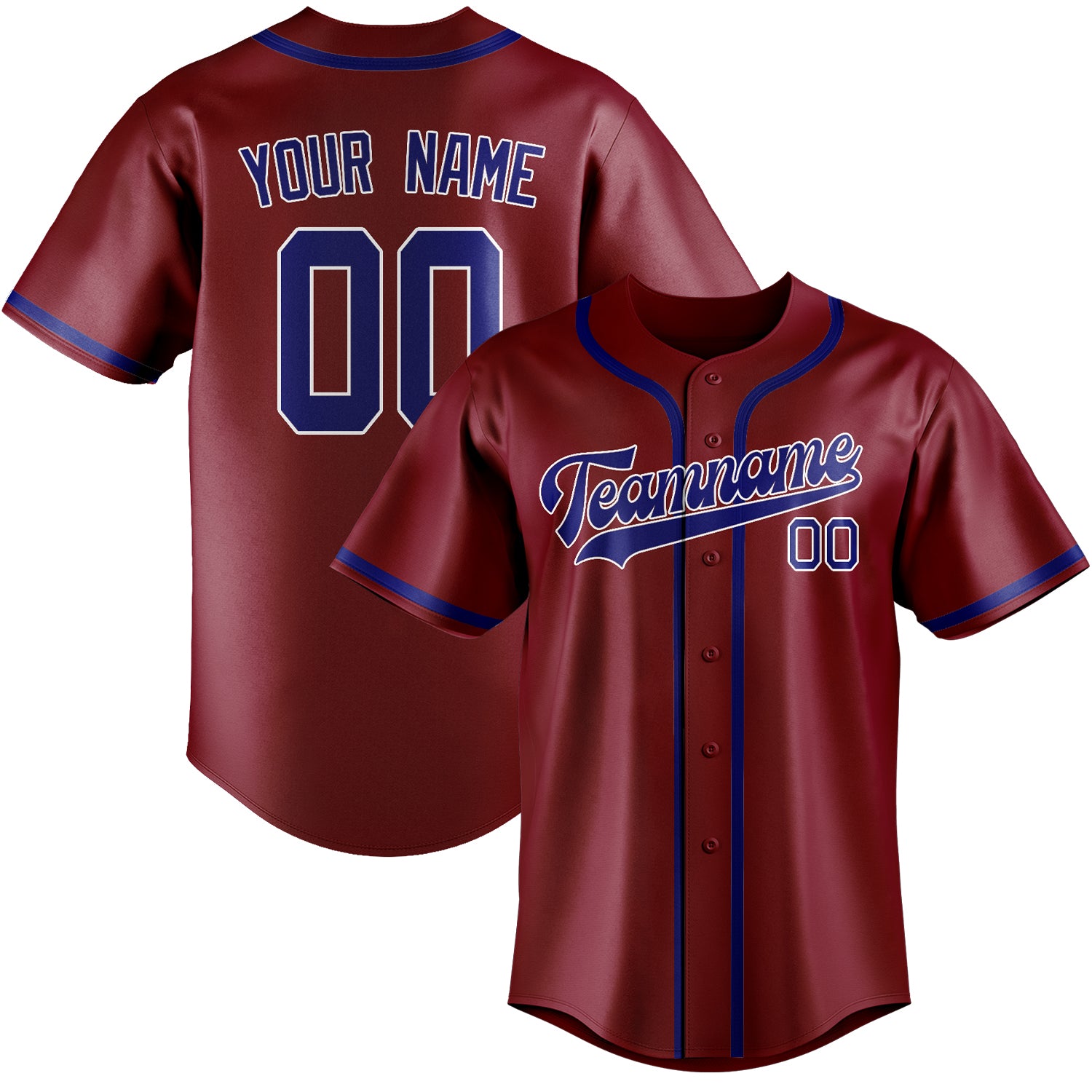 Custom Crimson Red Sky Blue Baseball Jersey