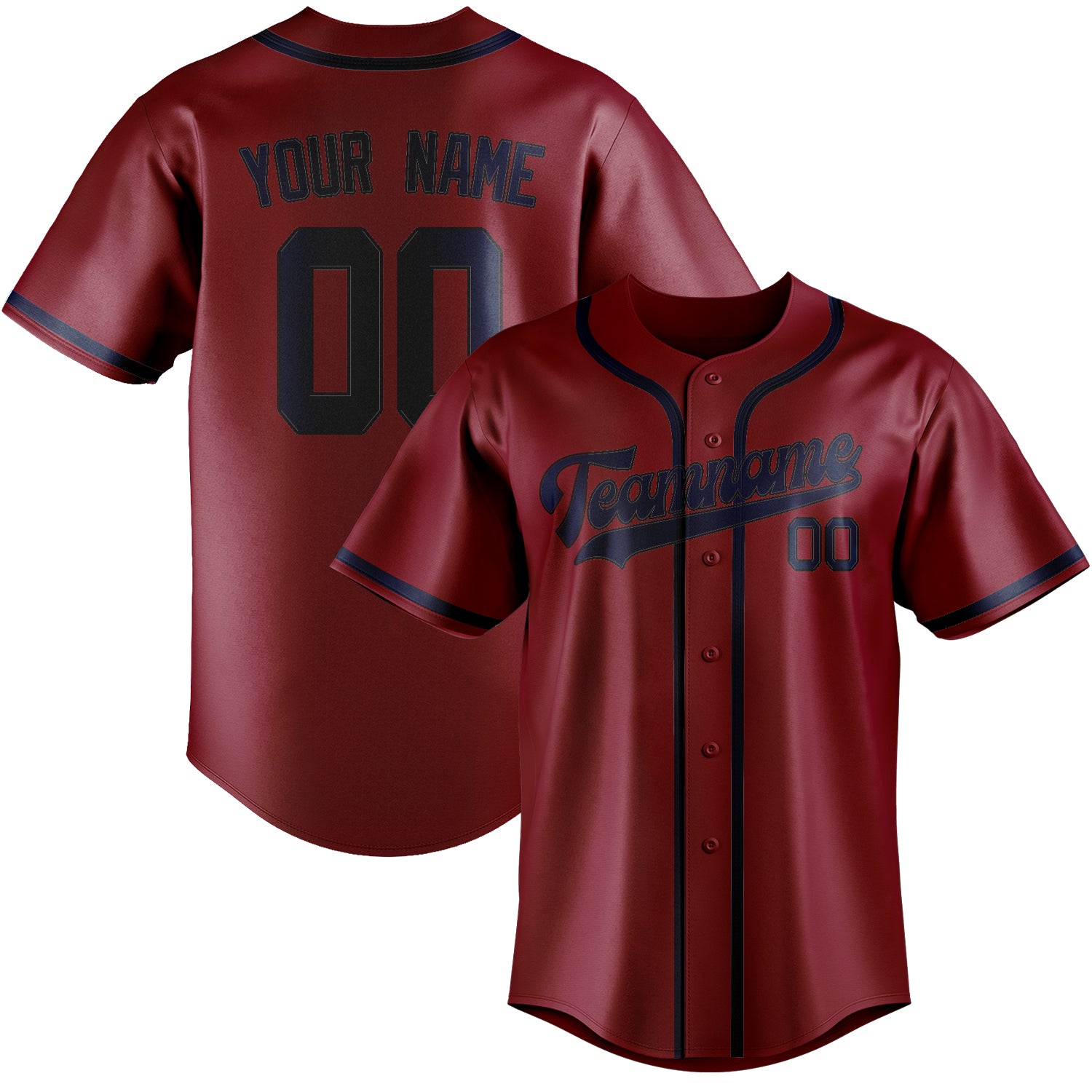Custom Crimson Red Blue Baseball Jersey