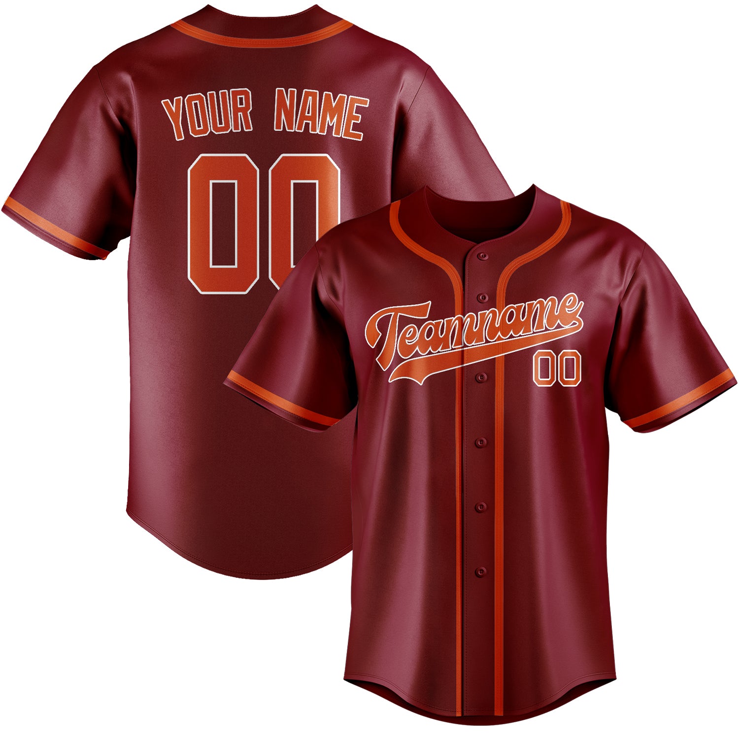 Custom Crimson Red Orange Red Baseball Jersey