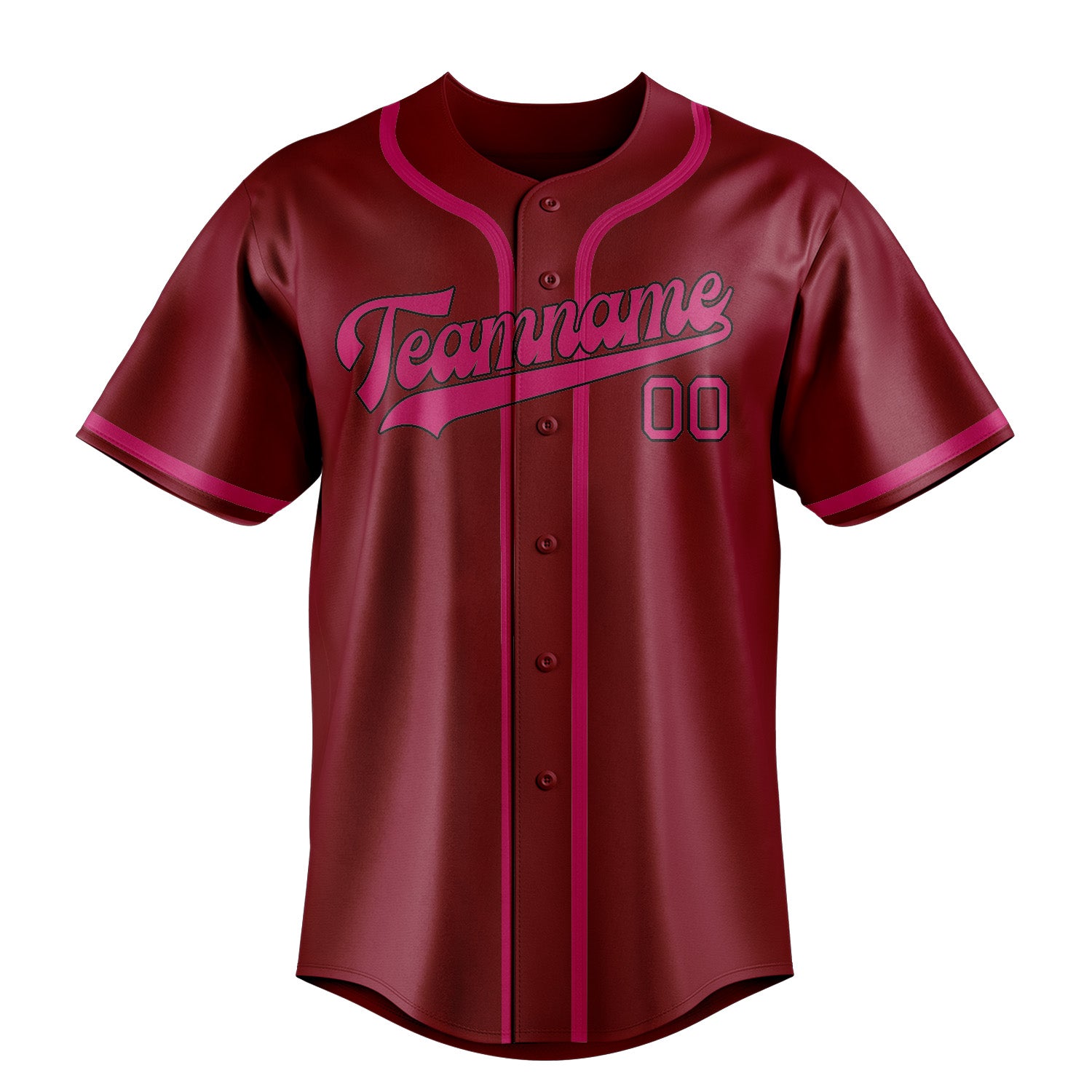 Custom Crimson Red Pink Baseball Jersey