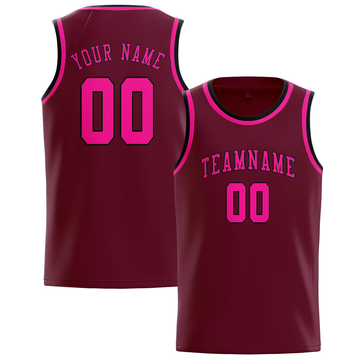 Custom Crimson Red Pink Basketball Jersey