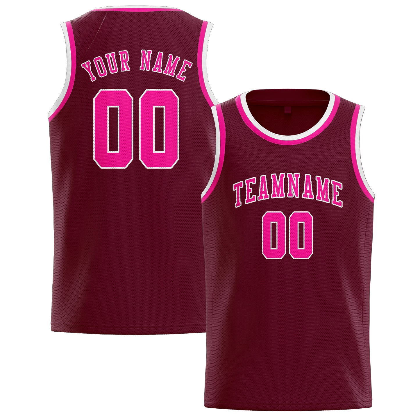 Custom Crimson Red Pink Basketball Jersey