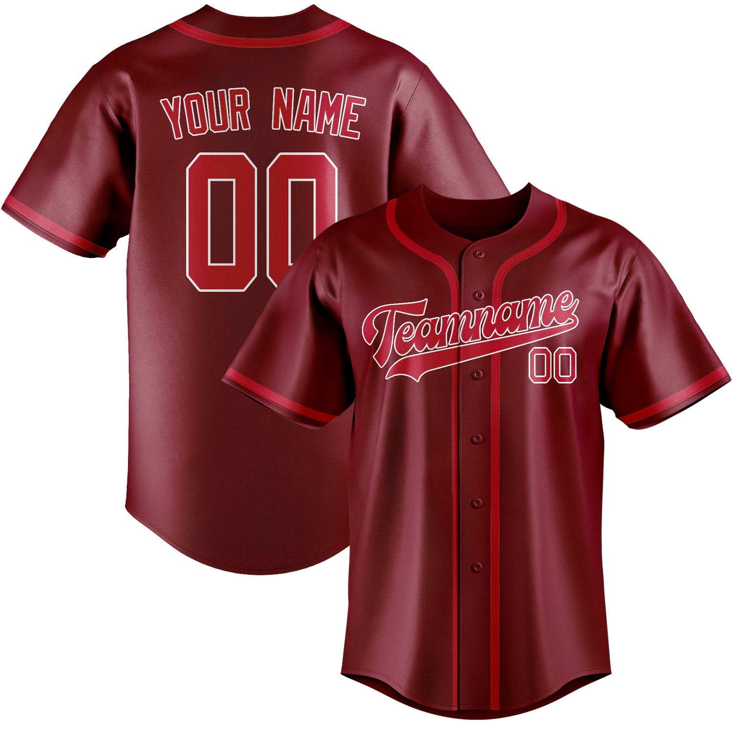 Custom Crimson Red Red Baseball Jersey