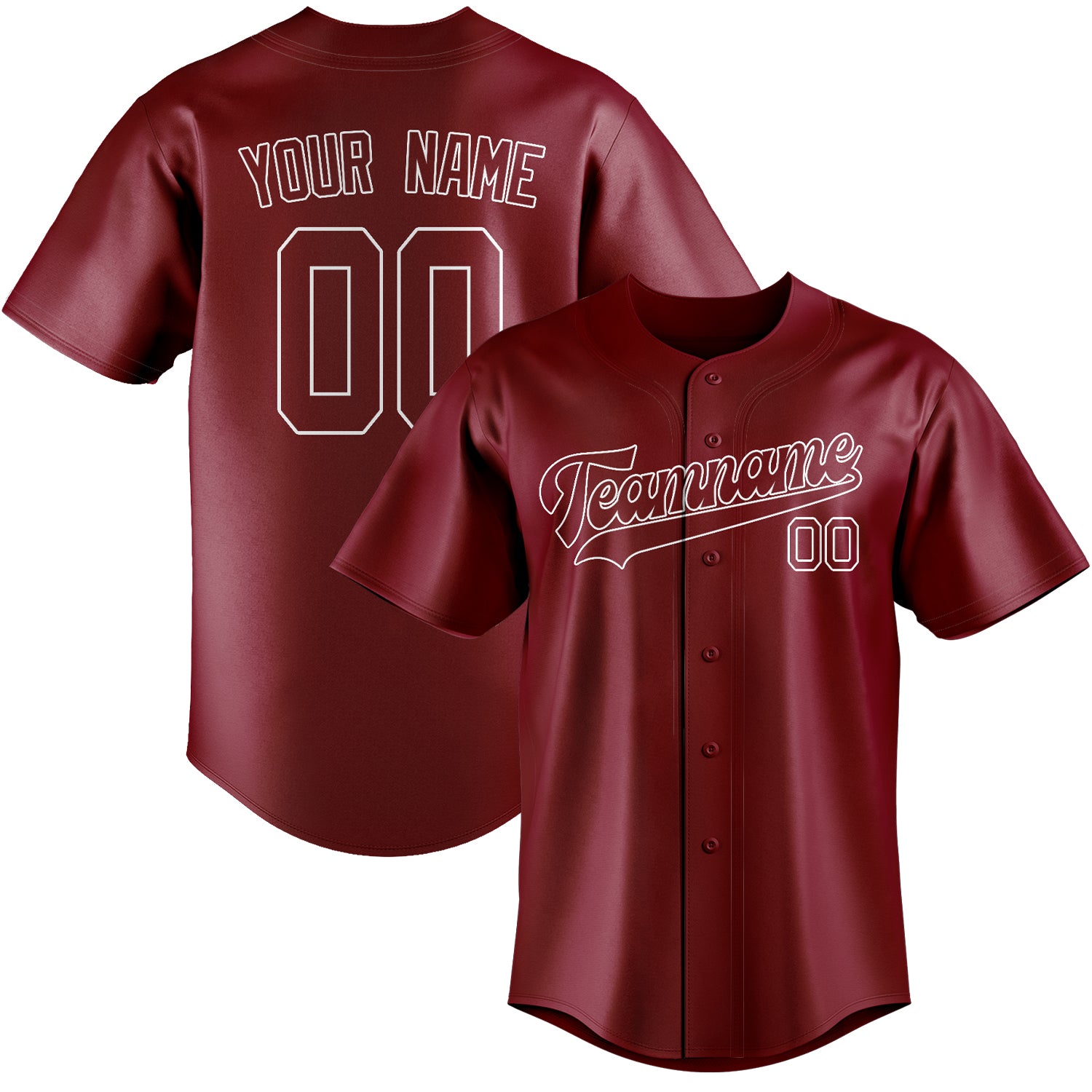 Custom Crimson Red White Baseball Jersey