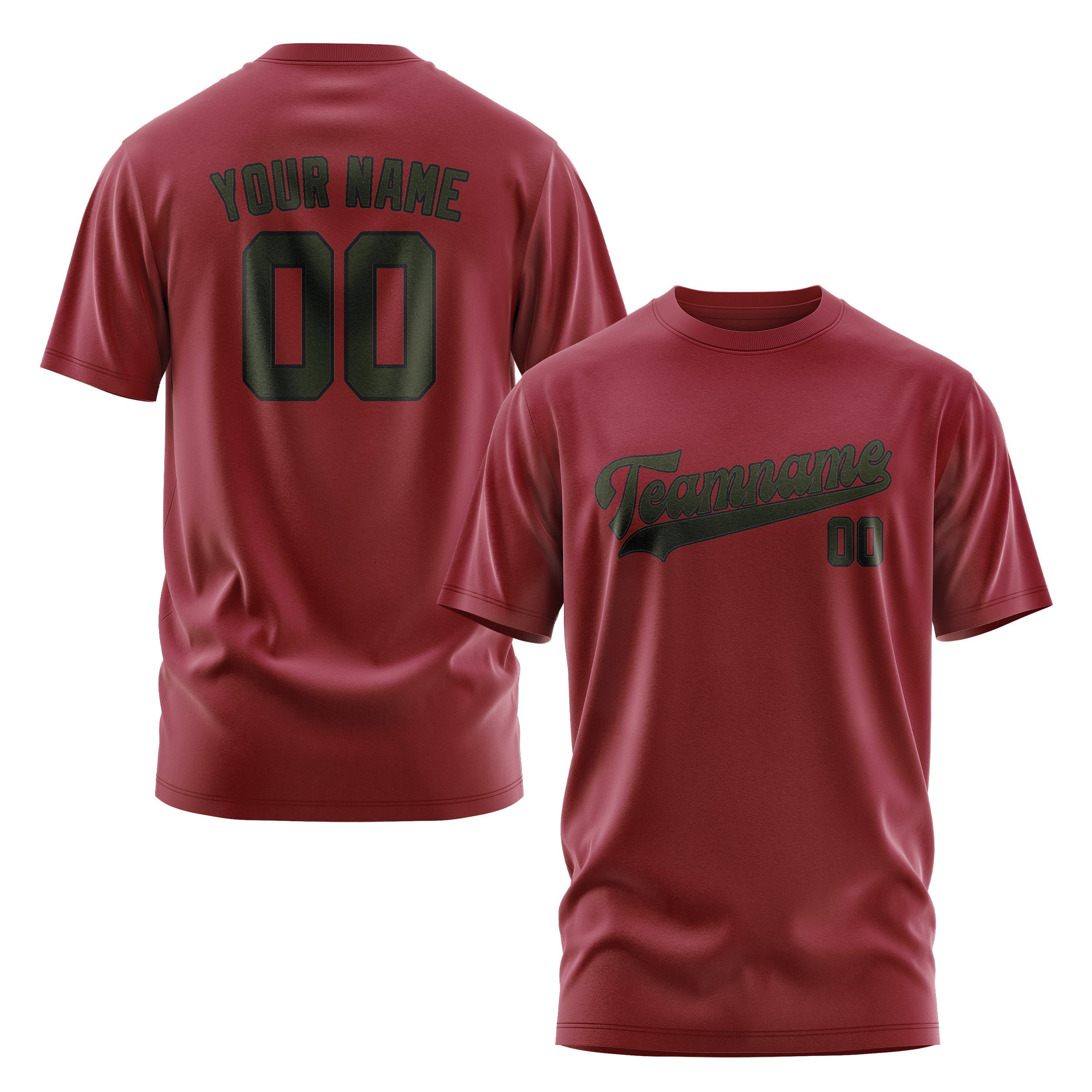 Custom Crimson Red Olive T-Shirt
