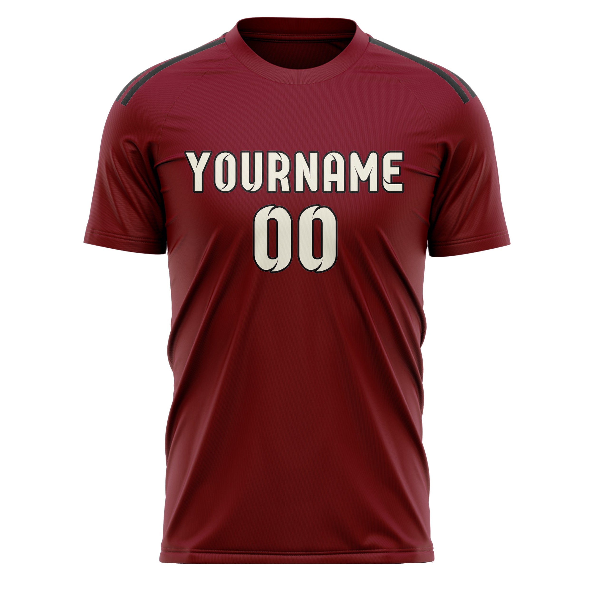 Custom Crimson Red Cream Soccer Jersey